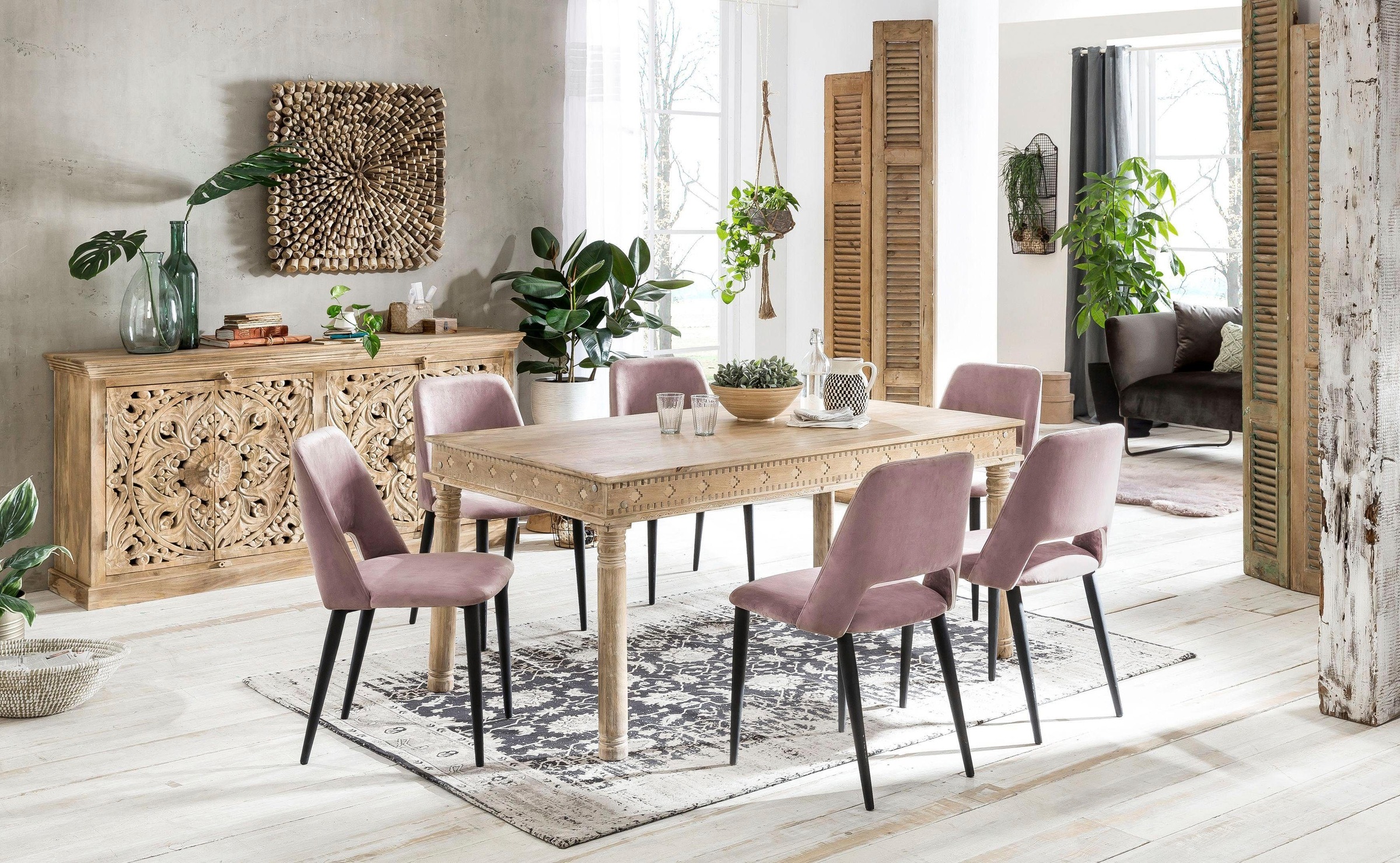 SIT Esstisch »Lakadee«, mit detailreichen Schnitzereien