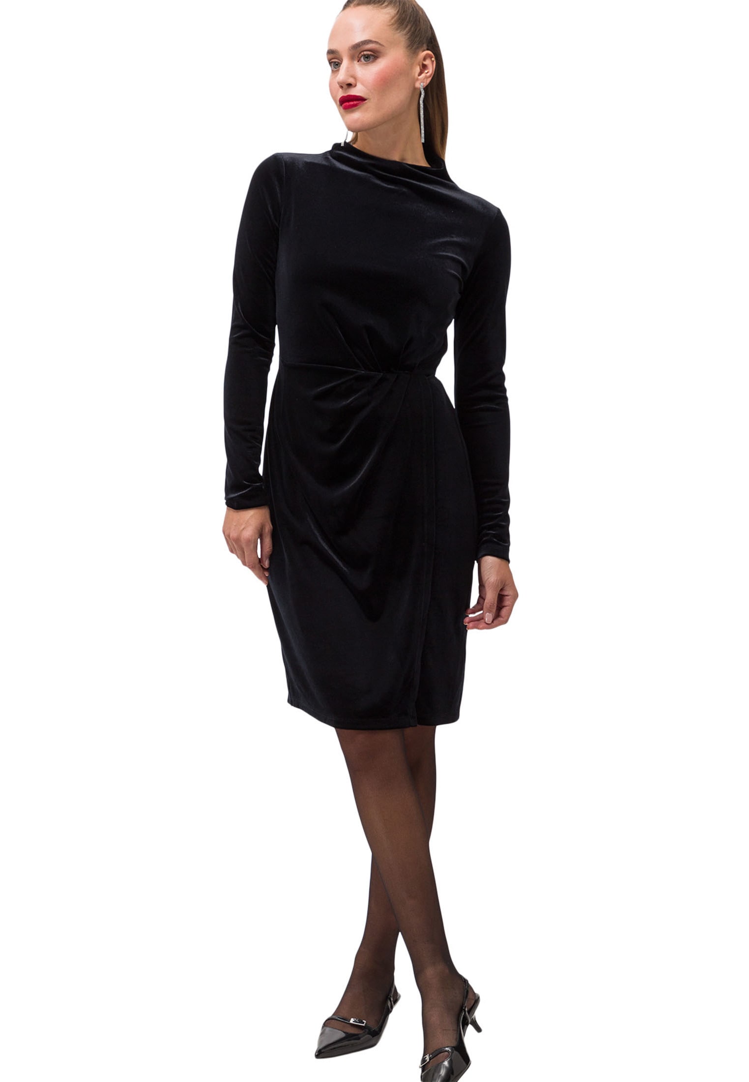 Zero Samtkleid »Samtkleid mit Stehkragen«