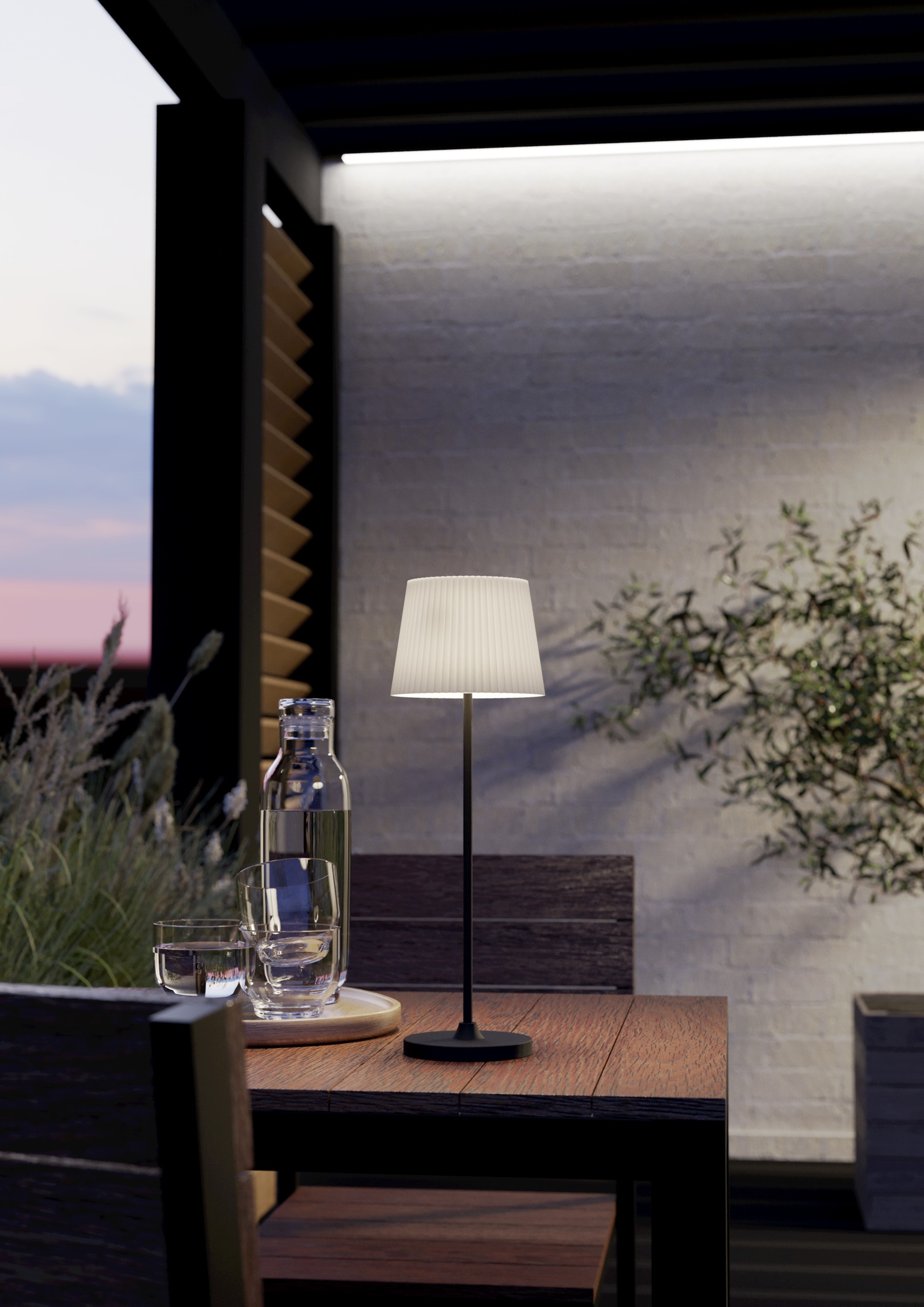 EGLO Tischleuchte »LEONERO Tischlampe - Stahl - LED - 3,8W - IP20« LED-Modul 1 Stk. Neutralweiß | Warmweiß Akku Tischleuchte, Nachttischlampe, kabellos, H37 x Ø11,5 cm