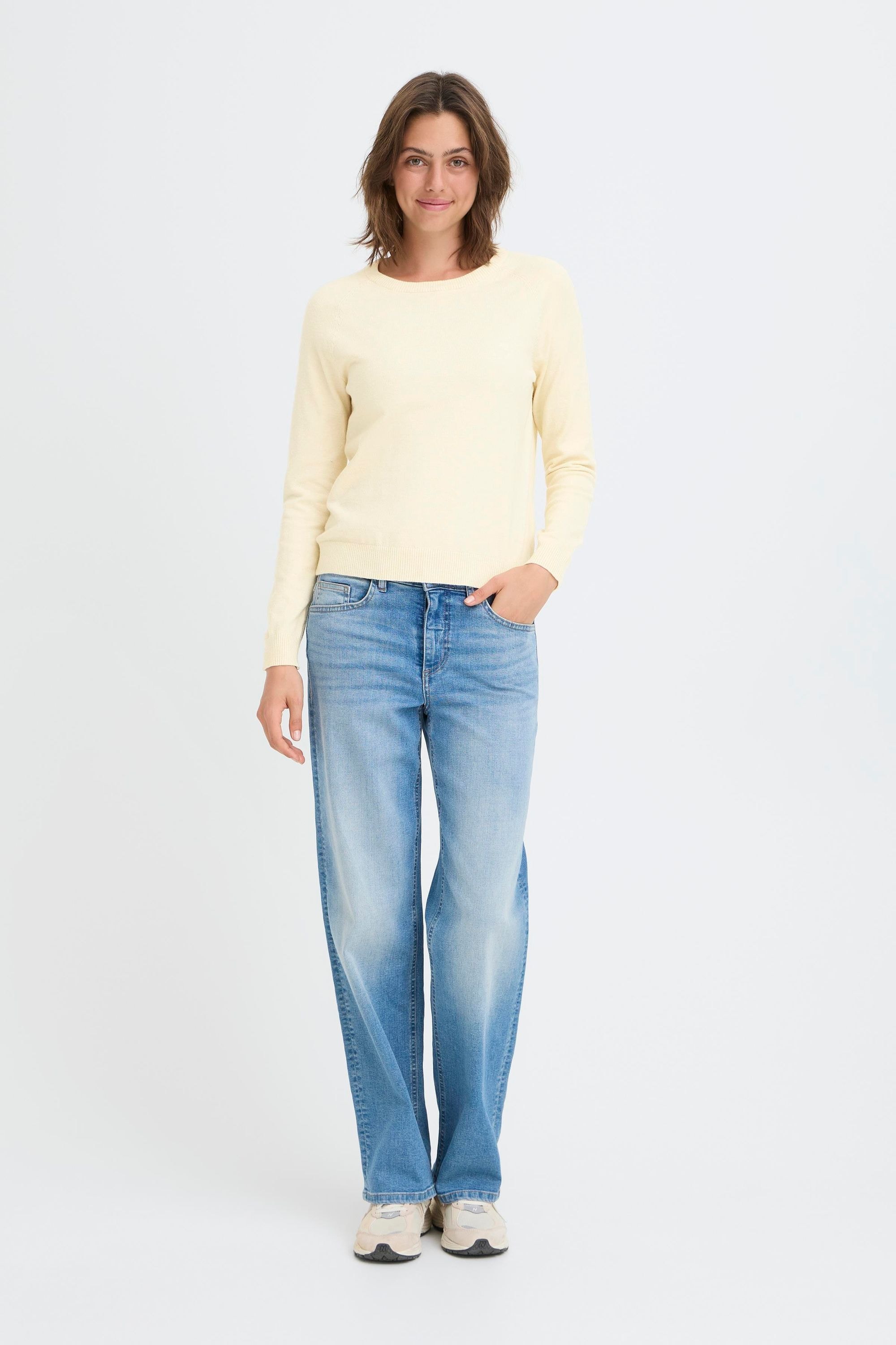 OXMO Strickfleece-Pullover »Strickpullover OXBMMNORA RAGLAN JUMPER«