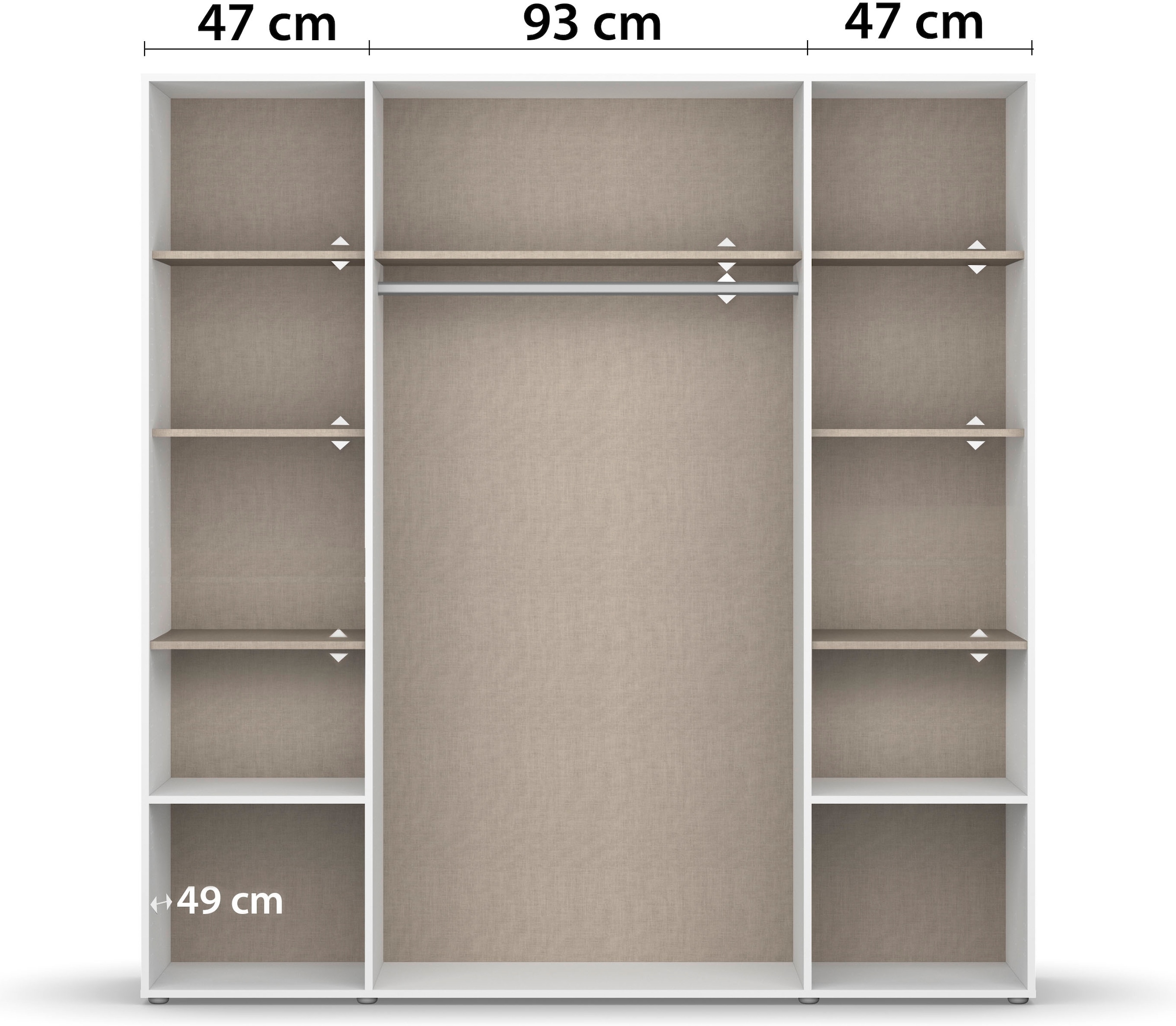 rauch Drehtürenschrank »Kleiderschrank Schrank Garderobe Wäscheschrank VOYAGER«, (in 3 verschiedenen Ausstattungen BASIC/CLASSIC/PREMIUM), mit modernen Griffen in Graumetallic, inkl. Schubkästen und Spiegel