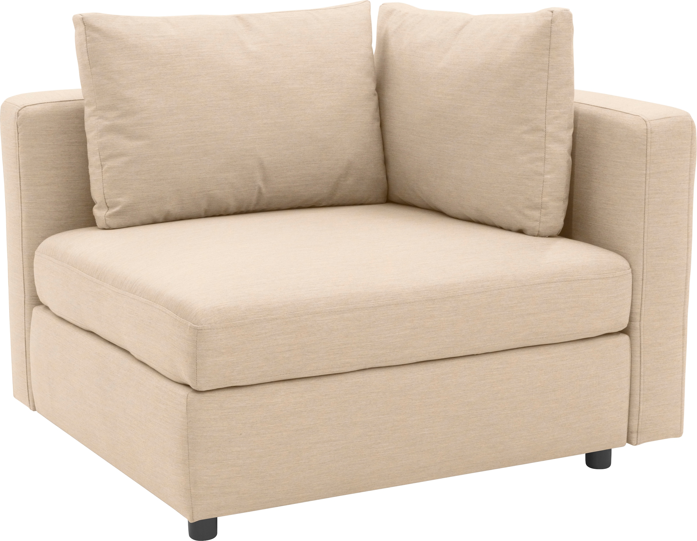 DOMO collection Sofa-Eckelement »Solskin, individuell erweiterbar/kombinierbar« mit losen Kissen. Rücken- und Seitenteile als Stecksystem.