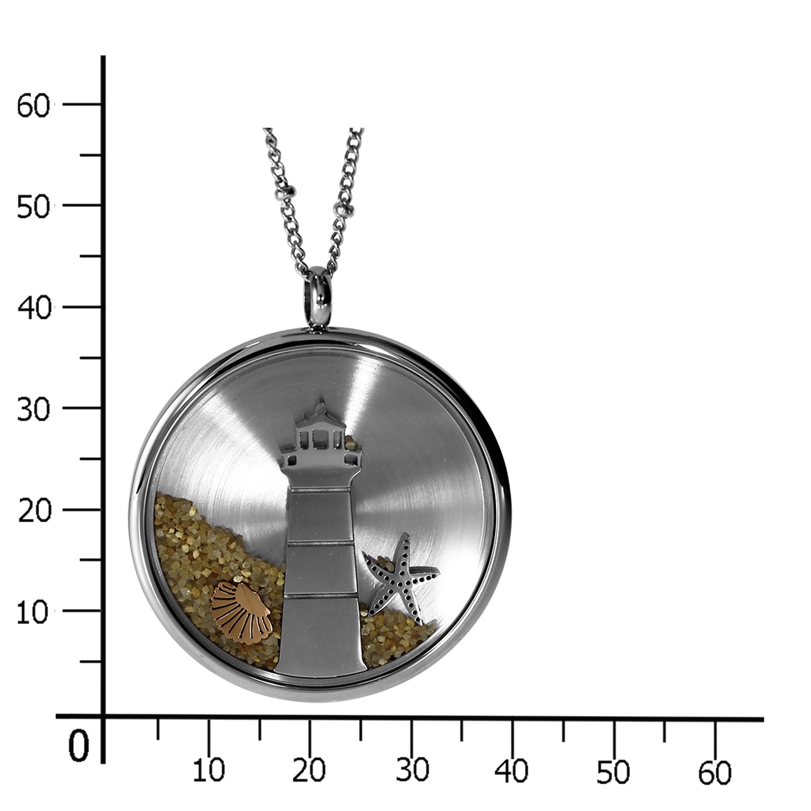 OSTSEE-SCHMUCK Kette mit Anhänger »- Leuchtturm 38 mm - Edelstahl - ohne Stein«