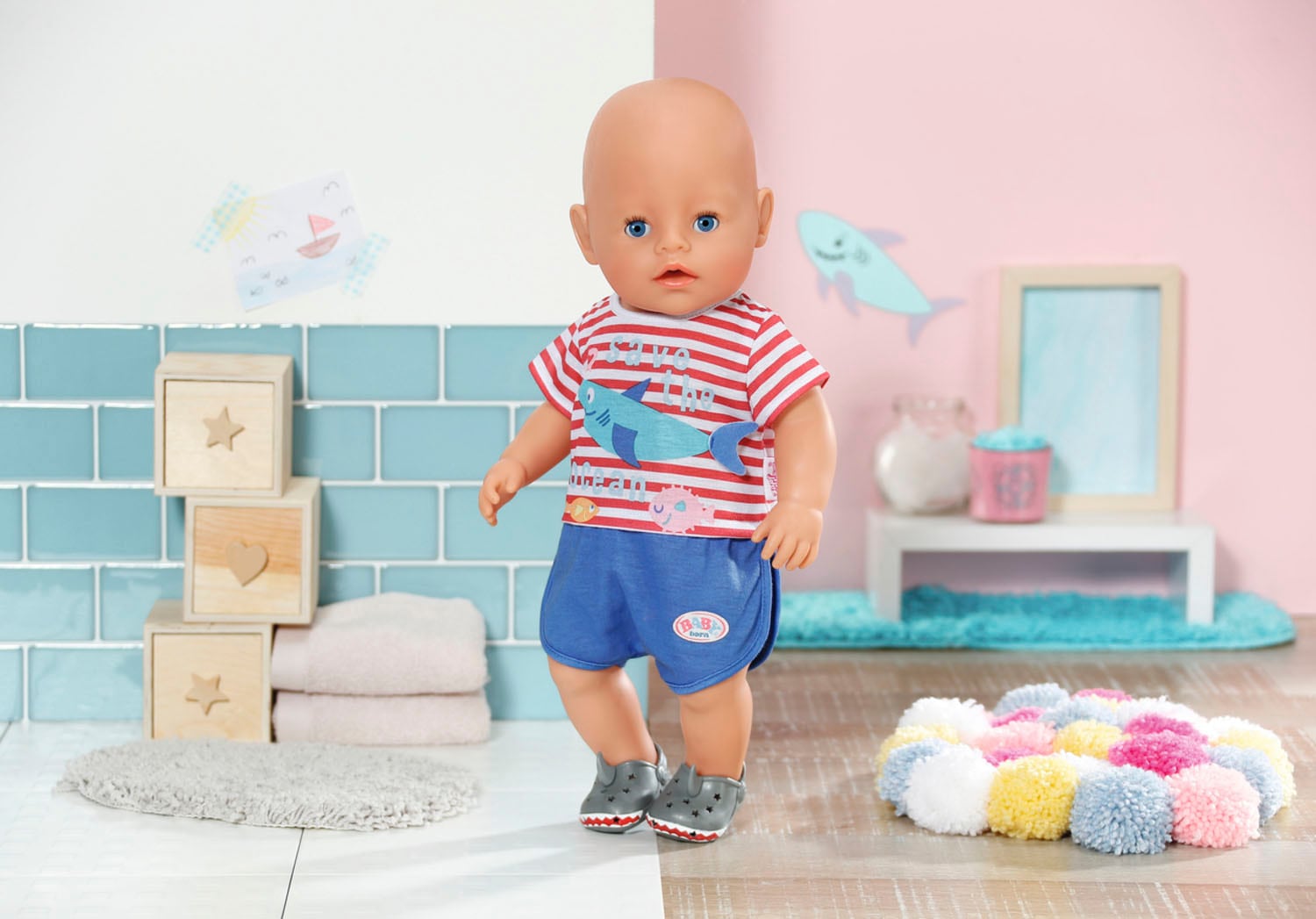 Baby Born Puppenkleidung »Bath Pyjamas & Clogs blau, 43 cm«