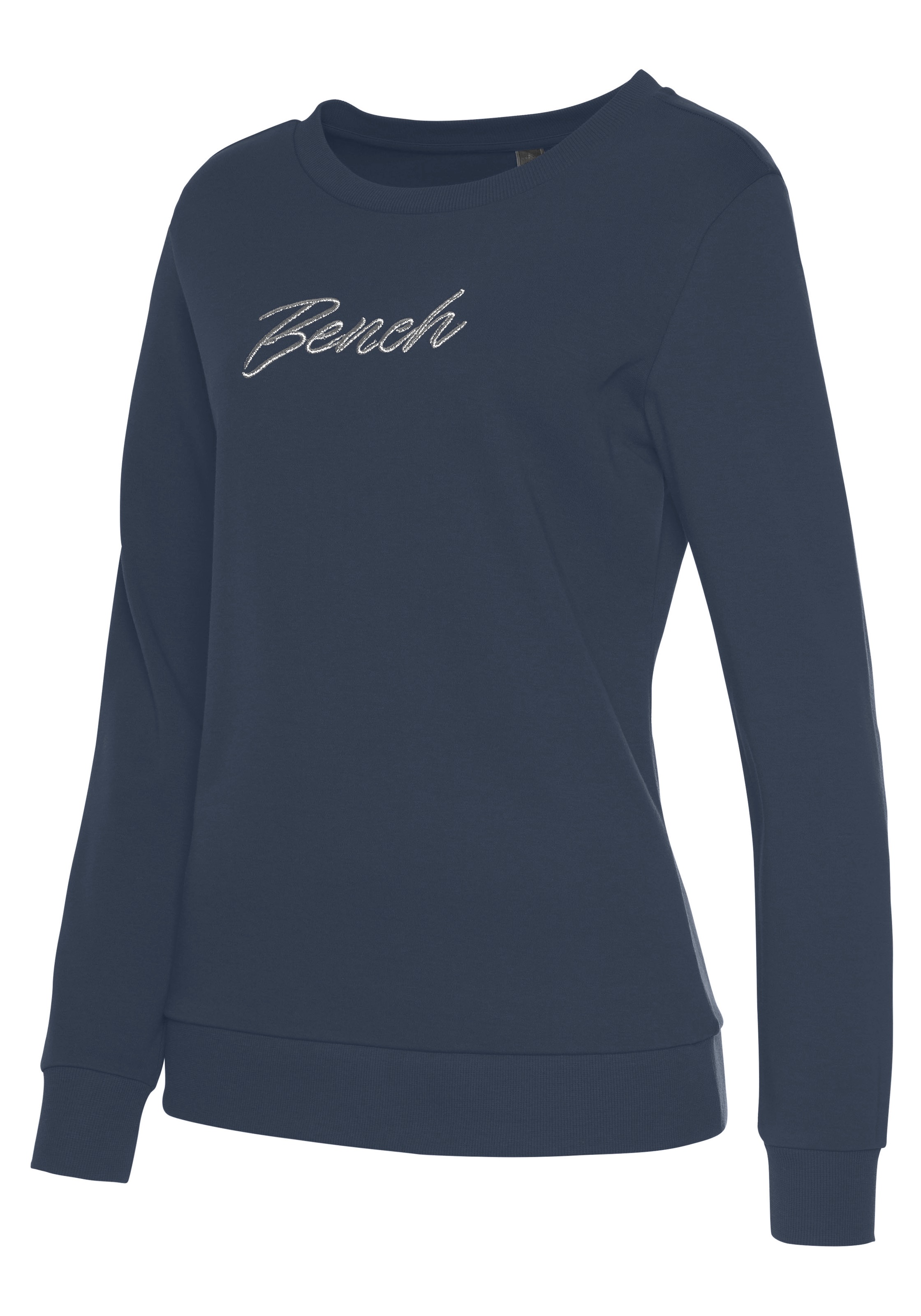 Bench. Loungewear Sweatshirt, mit glänzender Logostickerei, Loungewear, Loungeanzug