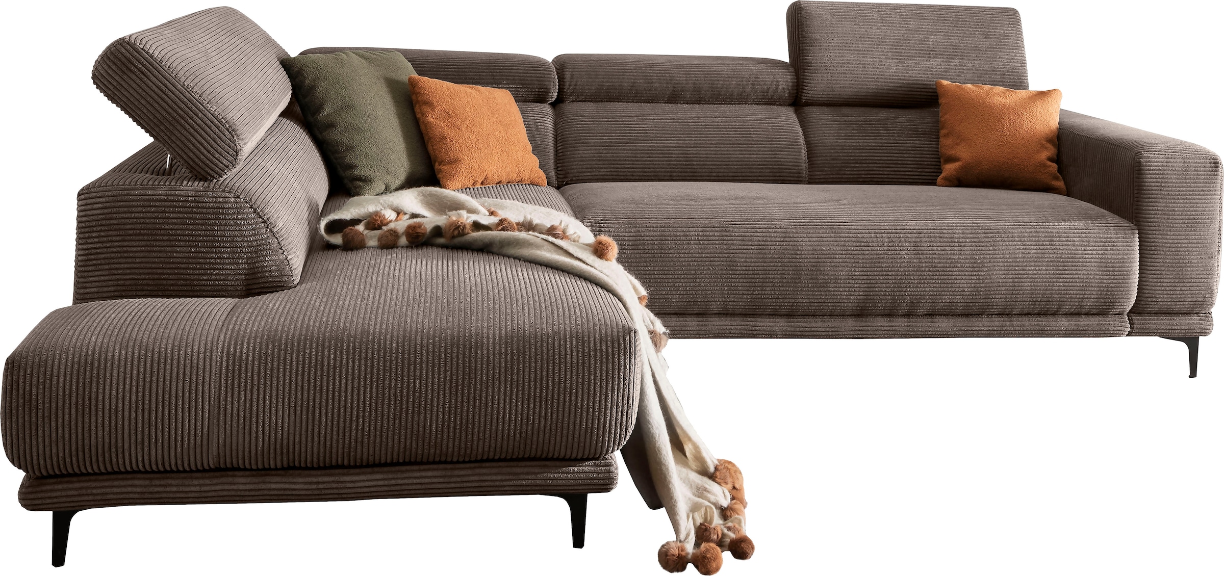 alina Ecksofa »Hikari« wahlweise mit Sitzvorzug, in modernem Cordstoff, Breite 302 cm