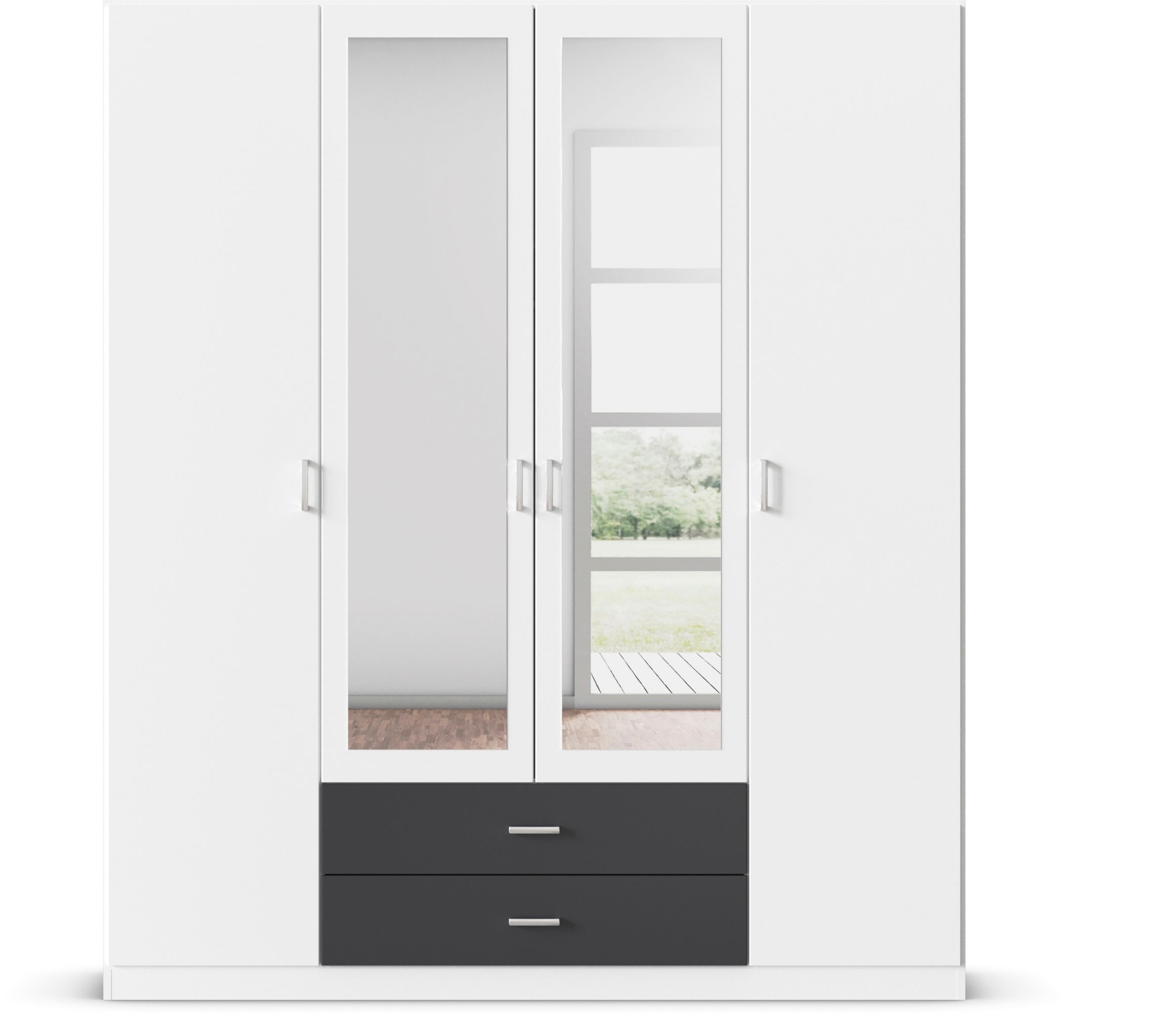 rauch Kleiderschrank »Schrank Garderobe Wäscheschrank GAMMA in 3 Breiten«, viel Stauraum mit 6 Schubladen, mit Spiegel TOPSELLER MADE IN GERMANY