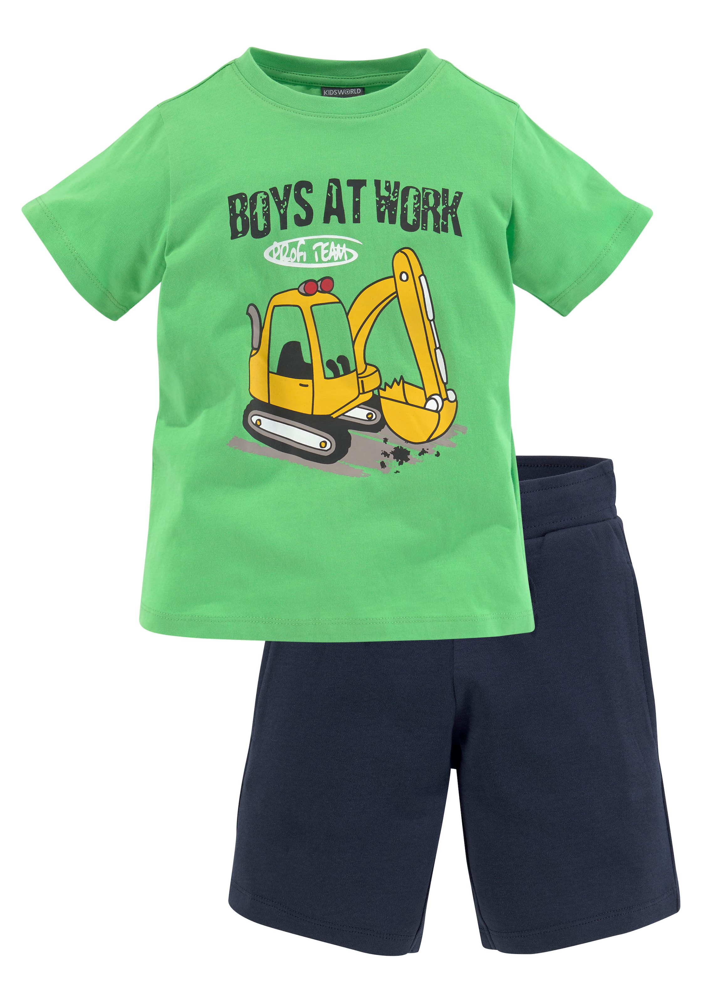 KIDSWORLD Shirt & Shorts »2tlg. Set T-Shirt+Sweatbermudas« Spar-Set, 2, 2 Stk. BOYS AT WORK