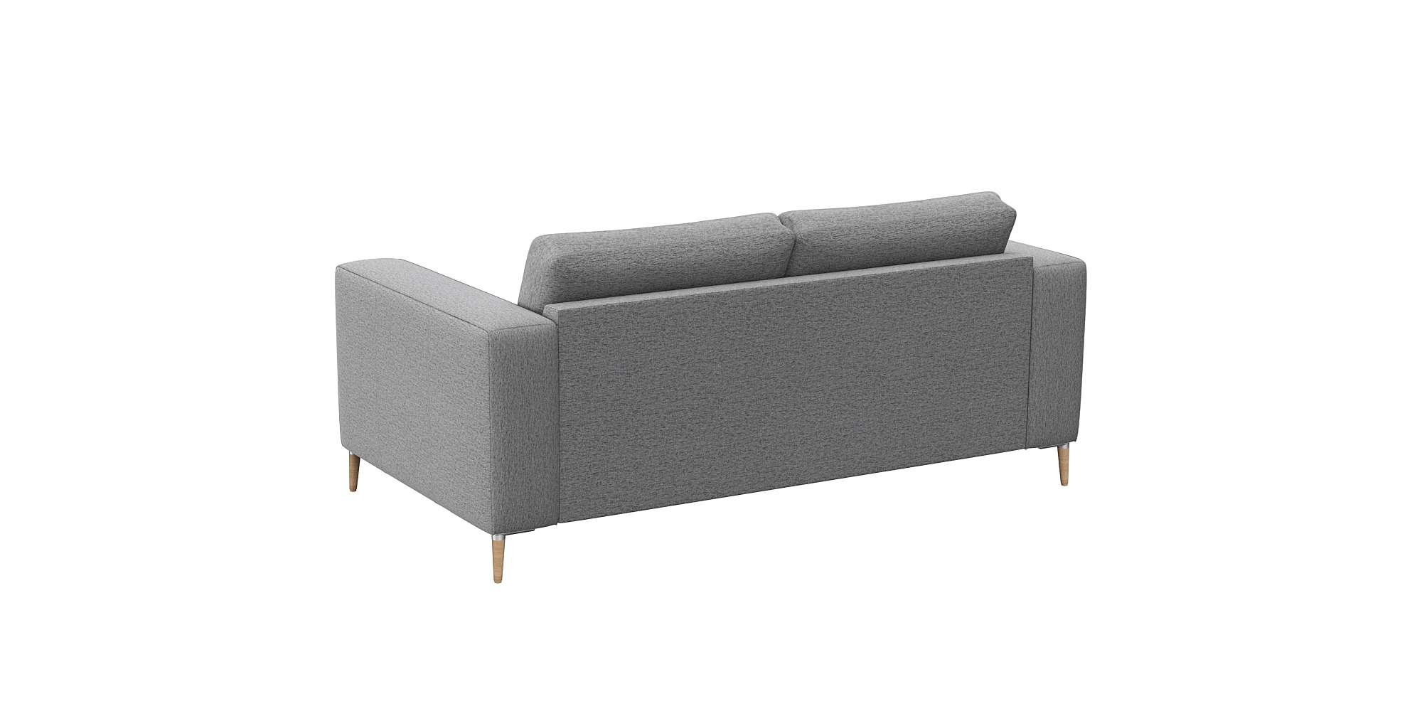 FLEXLUX 2-Sitzer »Fiore Designsofa, bequem und komfortabel durch hochwertigen Sitzaufbau« breite Armlehnen, Kaltschaum, Füße Alu+ Eiche