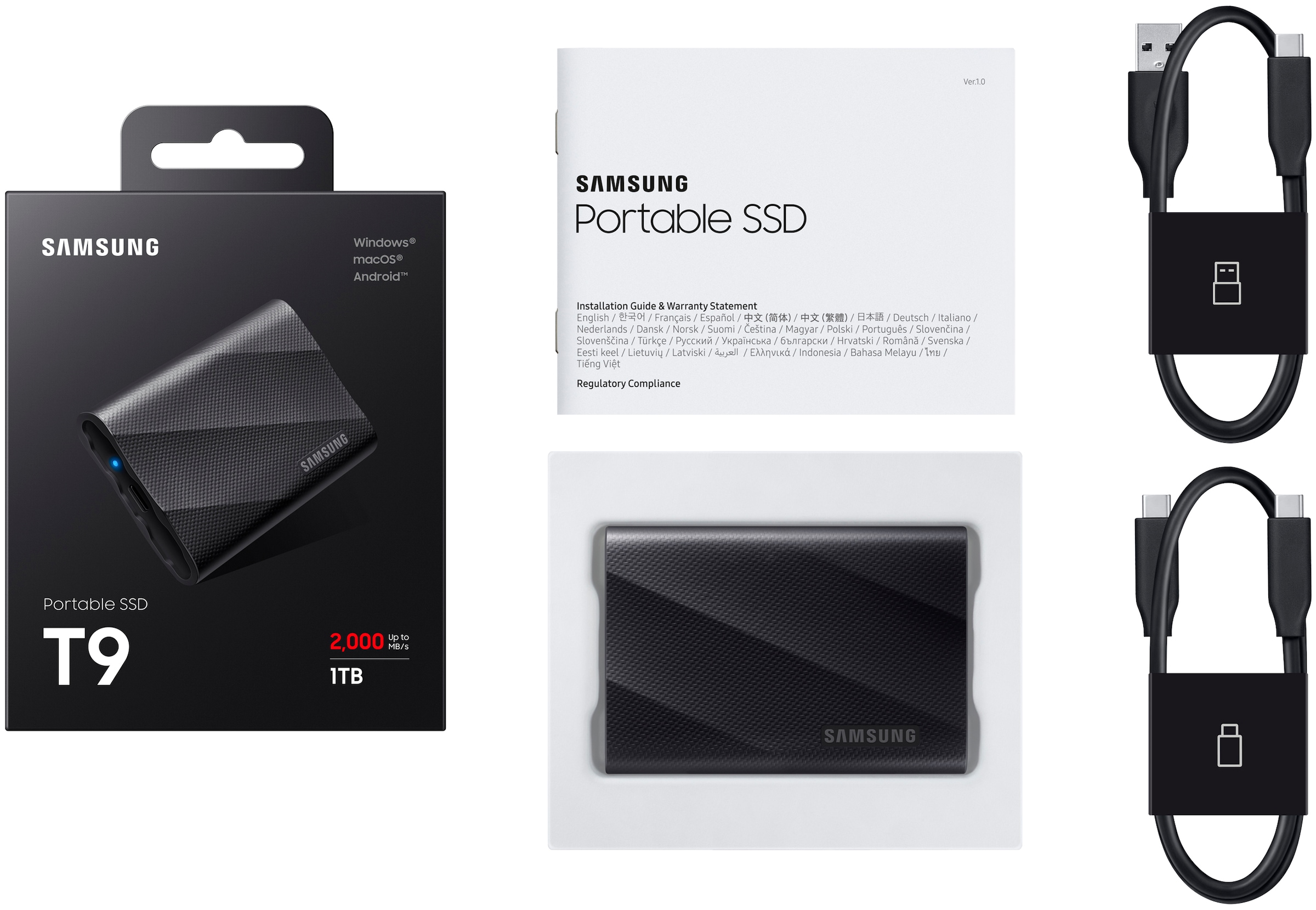 Samsung externe SSD »T9« 1 TB Anschluss USB Typ-C,3.2 Gen 2 (3.1 Gen 2)