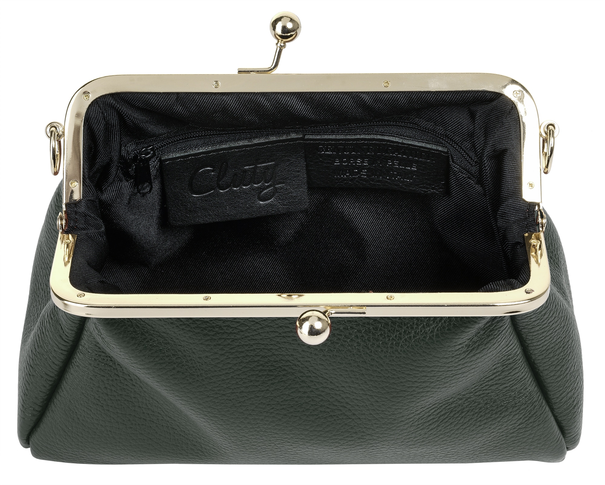 Cluty Abendtasche, echt Leder, Made in Italy