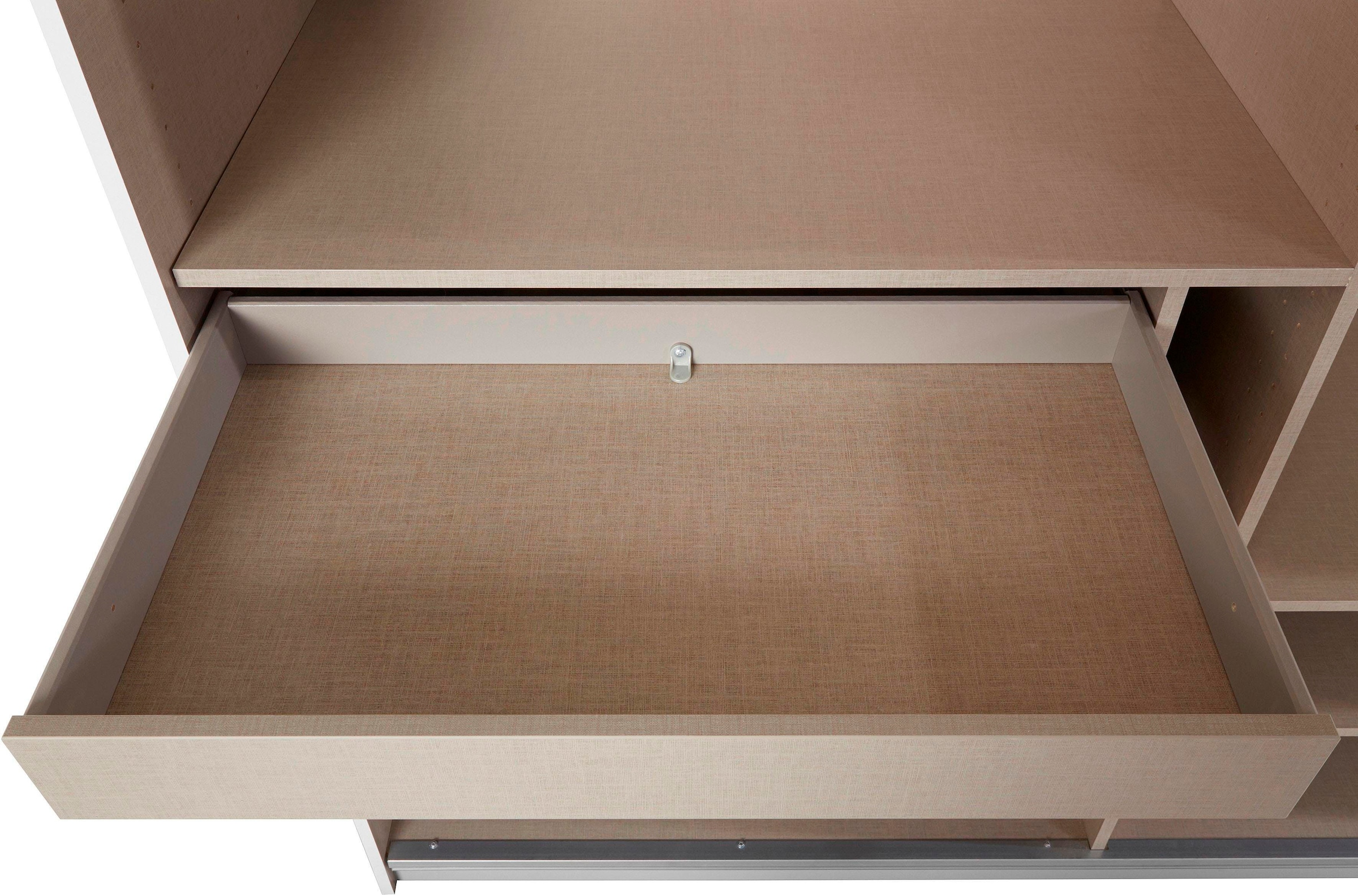 rauch Schwebetürenschrank »Kleiderschrank Schrank Garderobe Wäscheschrank BESTSELLER KEPAN«, inkl. Schubladen-Einsatz und extra Einlegeböden MADE IN GERMANY