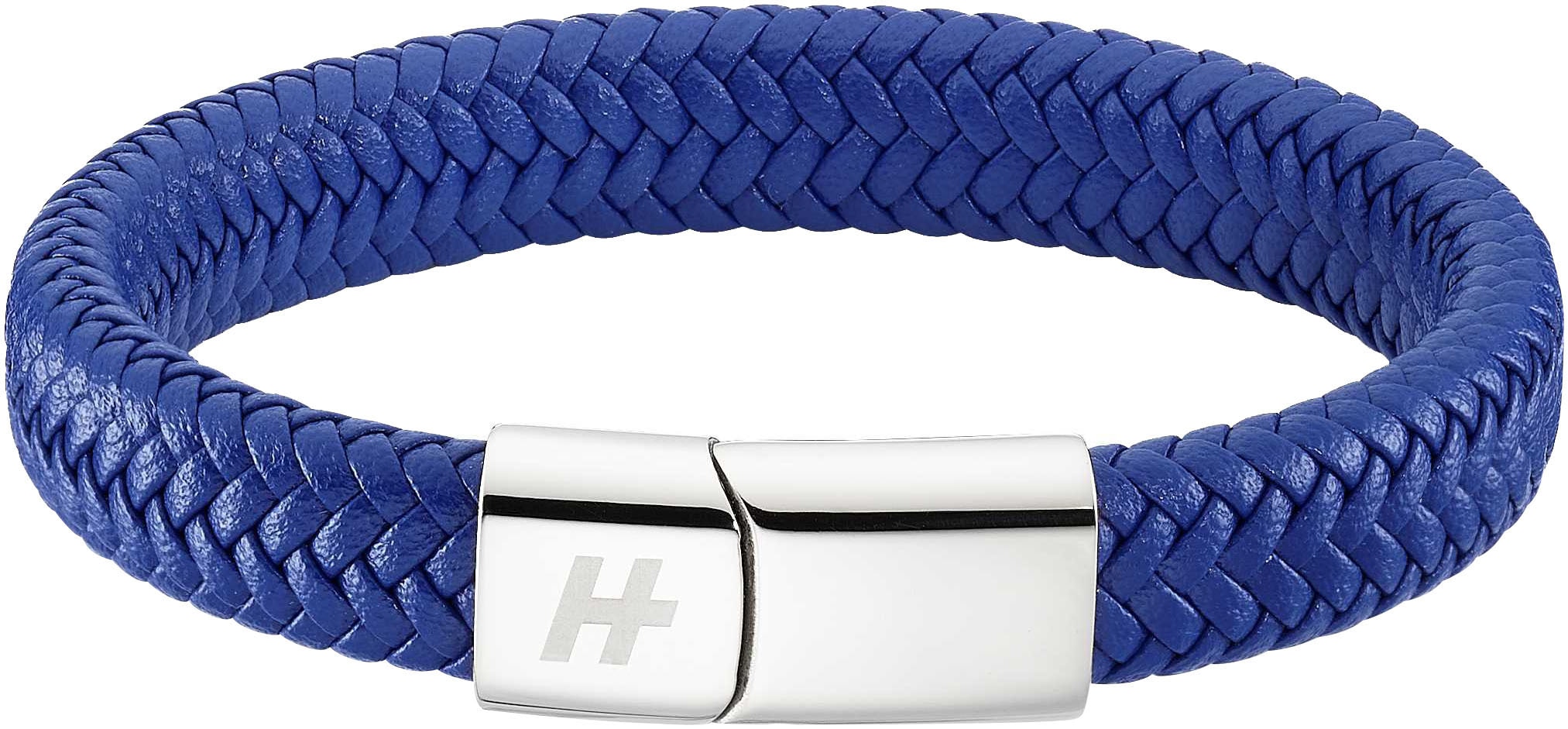 HECHTER PARIS Lederarmband »Schmuck Geschenk Armschmuck Edelstahl blau«