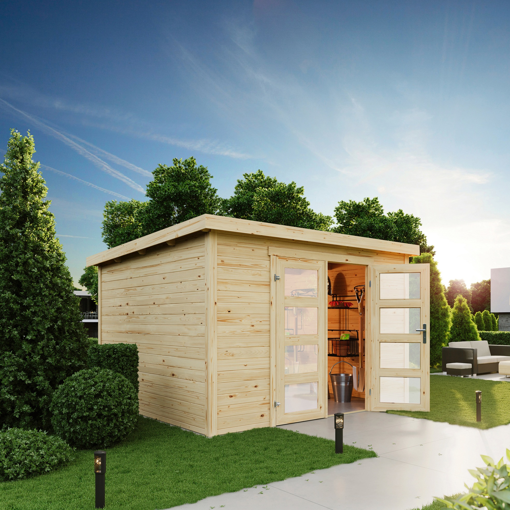 LASITA MAJA Gartenhaus "Zambezi 6" Blockbohlenhaus 28mm