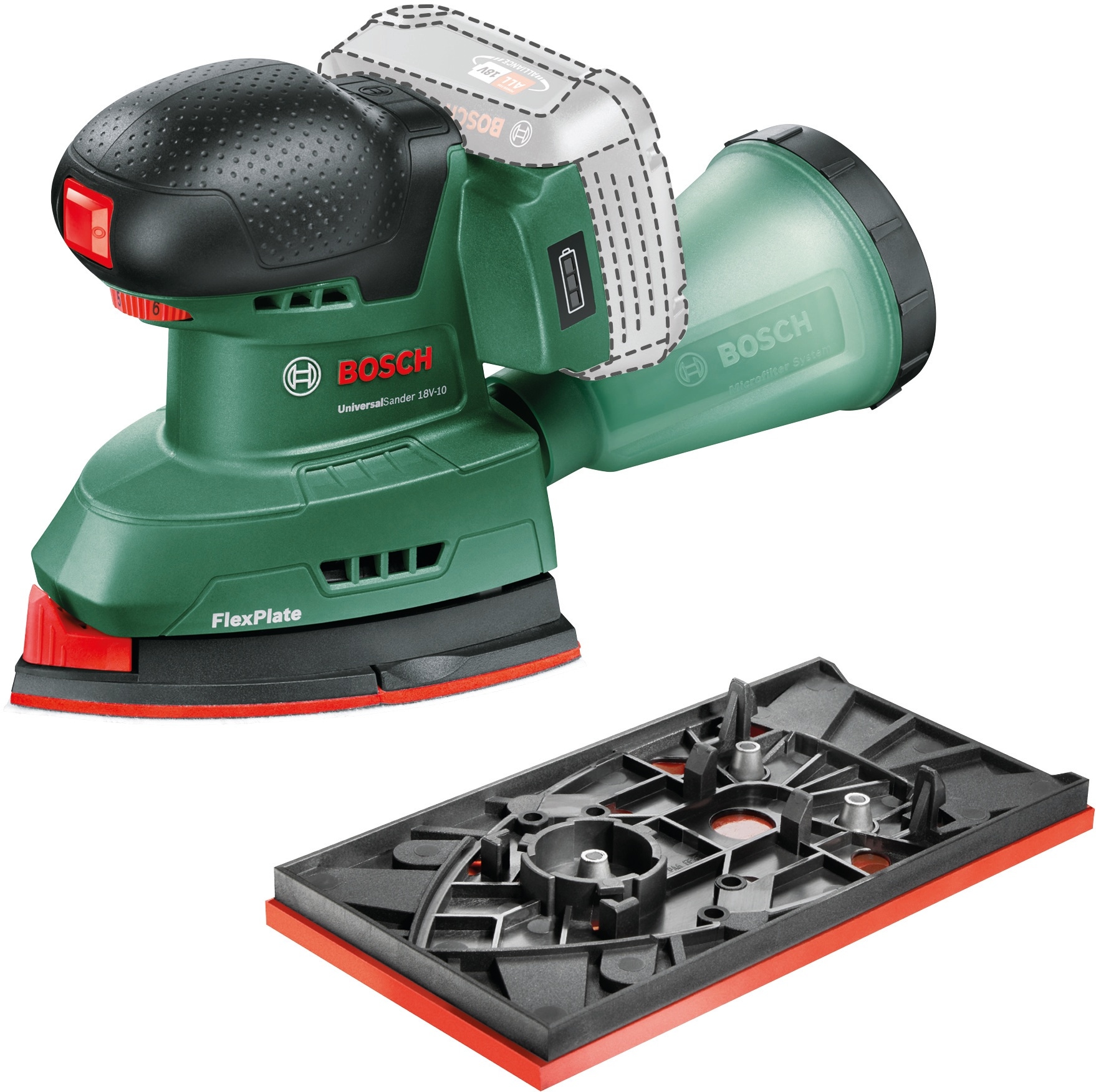 Bosch Home & Garden Akku-Multischleifer »UniversalSander 18V-10 - solo« ohne Akku und Ladegerät