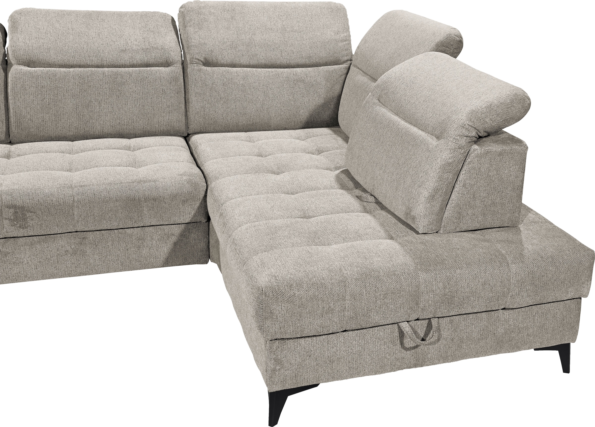 ED EXCITING DESIGN Ecksofa »Rockdale L-Form mit Bettfunktion, Bettkasten« Kopfteilverstellung, Sitztiefenverstellung & USB-Port