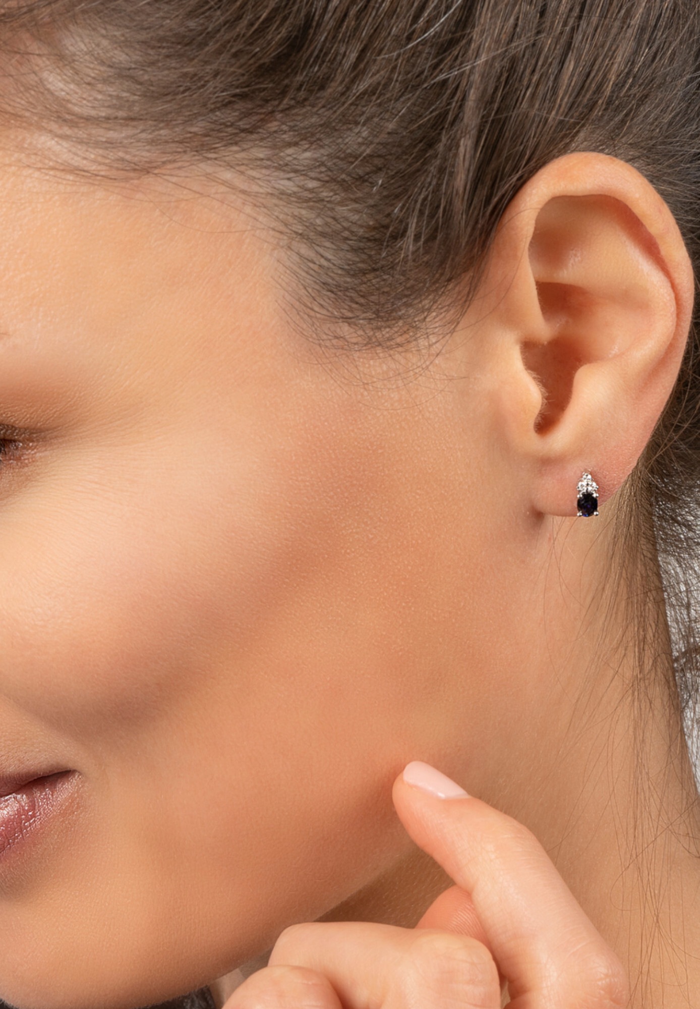 ONE ELEMENT Paar Ohrstecker »0.04 ct Diamant Brillant Safir Ohrringe  Ohrstecker aus 585 Weißgold«