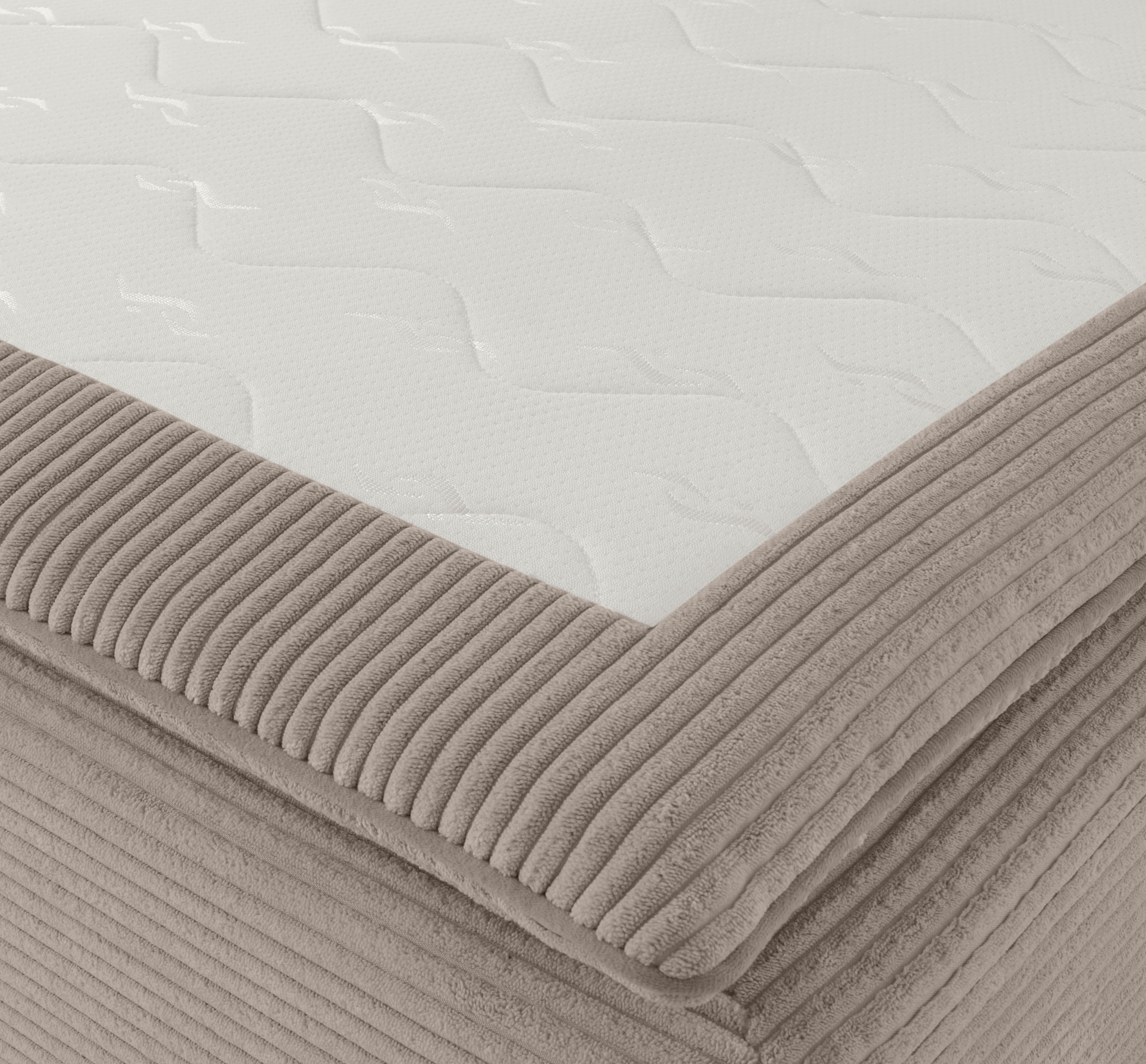 INOSIGN Ecksofa »Boxspringbett Night & Day L-Form mit Dauer-Schlaffunktion mit Armlehne«, mit Boxspring-Bettfunktion 180x200 cm und Bettkasten, Dauerschläfer!
