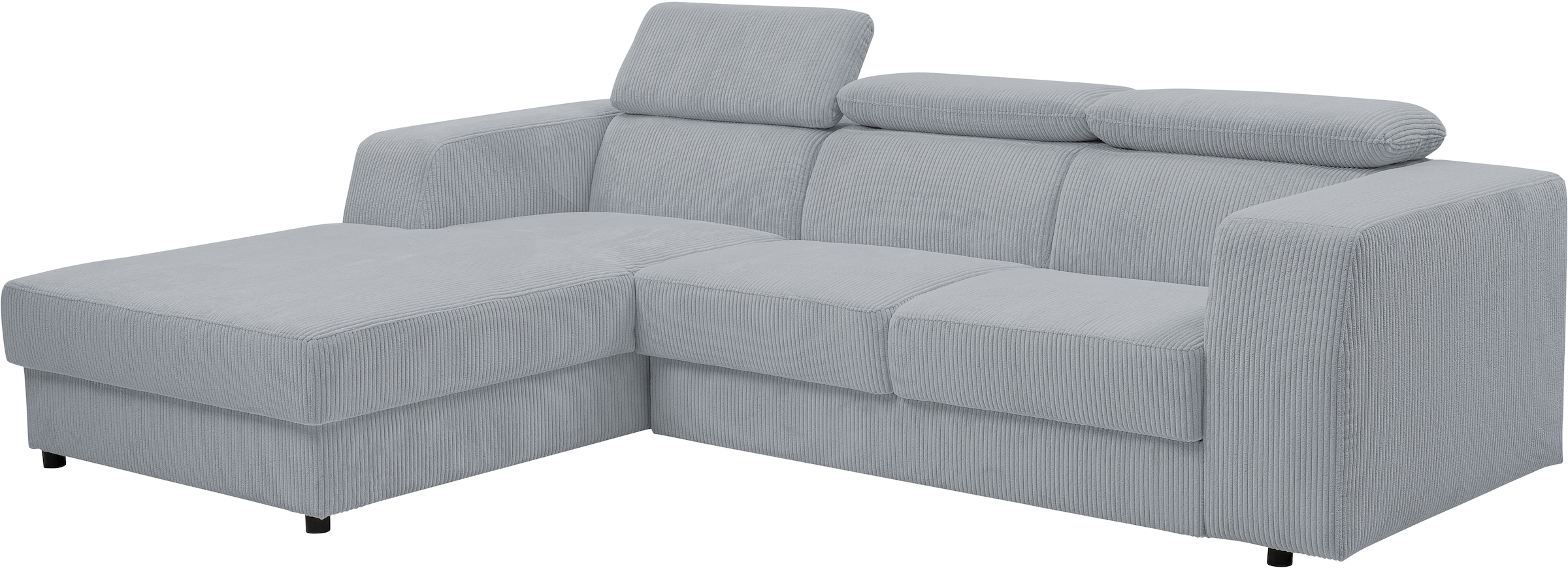WERK2 Ecksofa »Cherry, modernes Sofa mit Komfortfunktionen, Breite 270cm, L-Form,« bequem, mit verstellbaren Kopfteilen, Schlaffunktion und Bettkasten