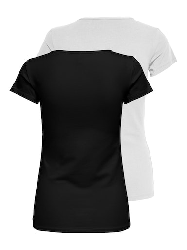 ONLY Rundhalsshirt »ONLLIVELOVE LIFE S/S O-NECK TOP«, (Packung, 2 tlg.)