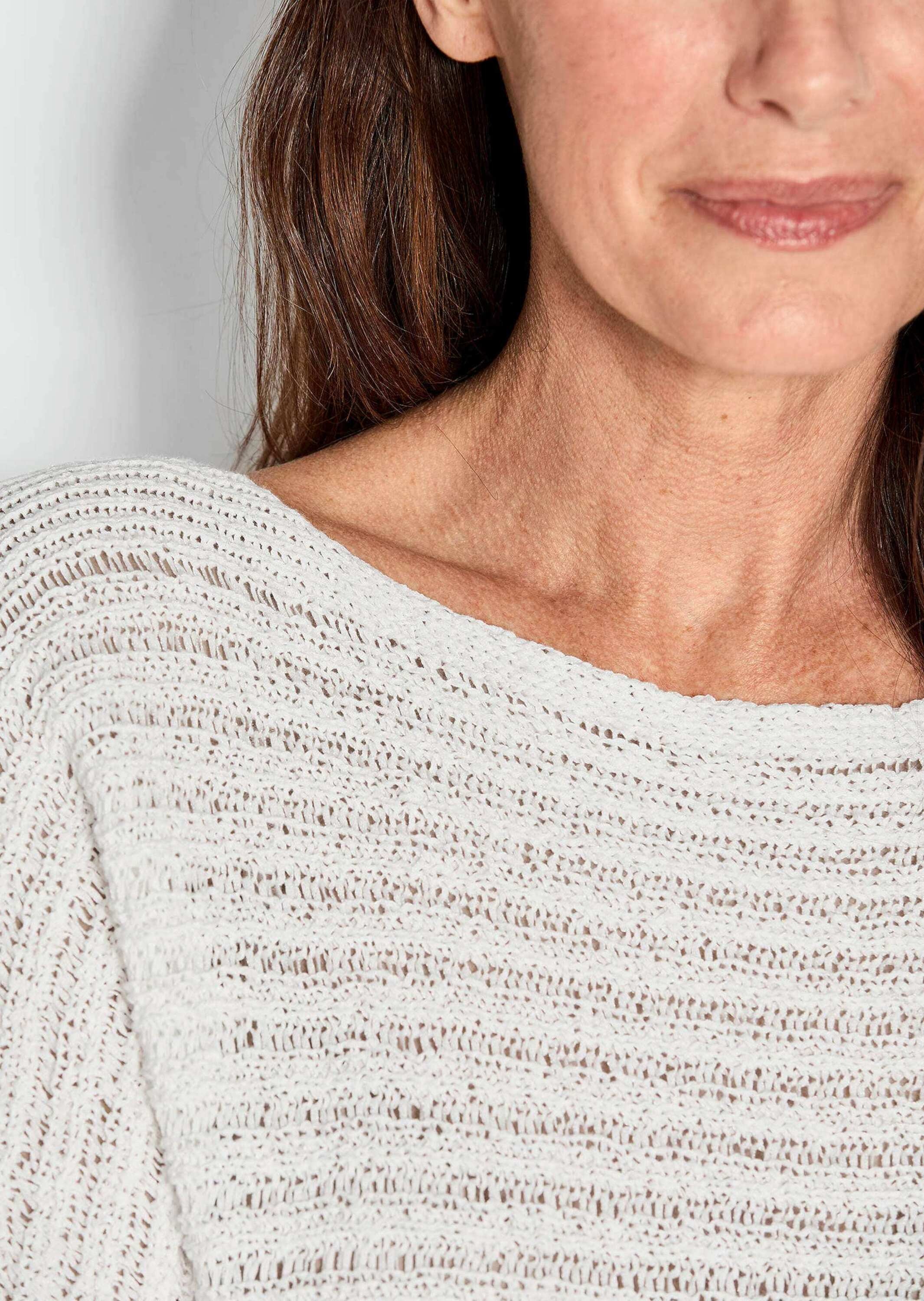 GOLDNER Rundhalspullover »Kurzgröße Kurzarm-Pullover mit Rippen«