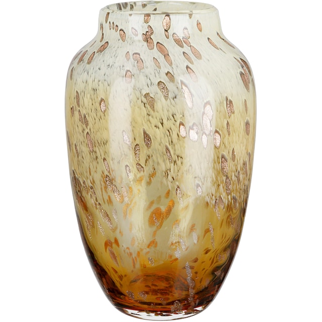 Casablanca by Gilde Tischvase »Ambrosio, Dekovase«, (1 St.), Vase aus Glas,  mit Tupfen und goldfarbenem Glitter, Höhe ca. 29 cm auf Rechnung bestellen