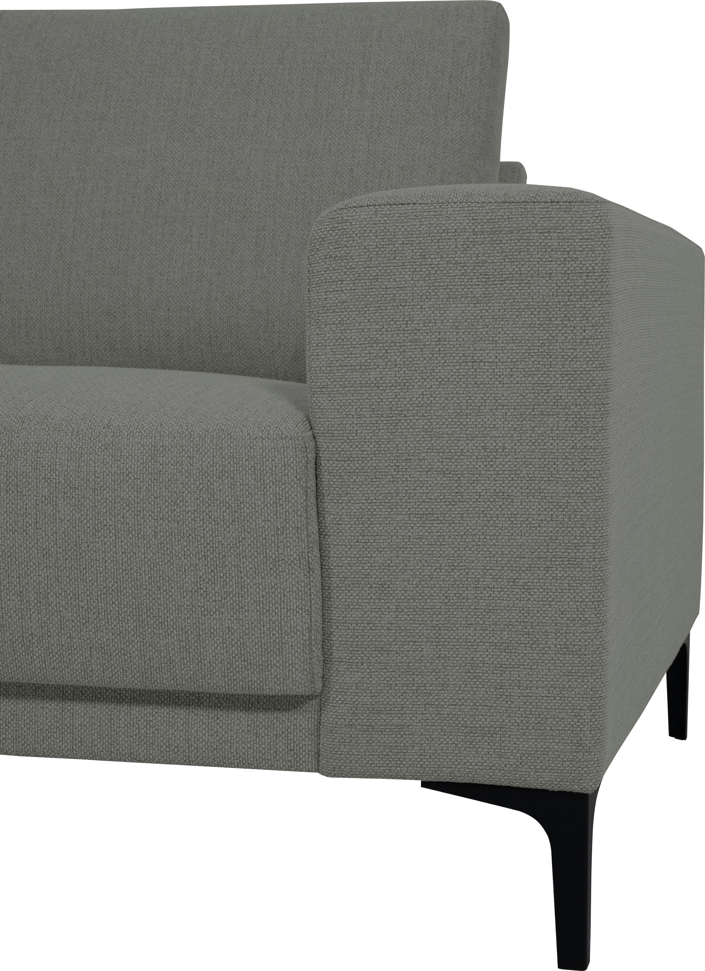 Places of Style 2-Sitzer »Xander«, Breite 164 cm, Webstoff, Soft-Touch Chenille, schwarze Metallfüße