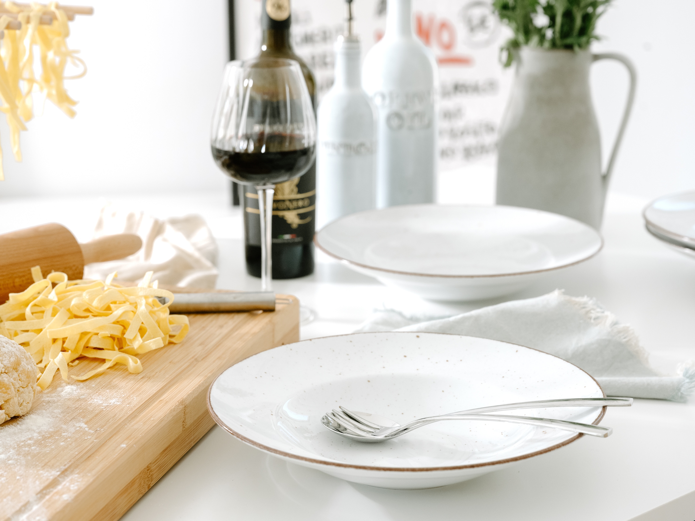 CreaTable Pastateller »Vintage Nature, Teller Set, 4-tlg.« Naturverbundenes Design, Vielseitig einsetzbar