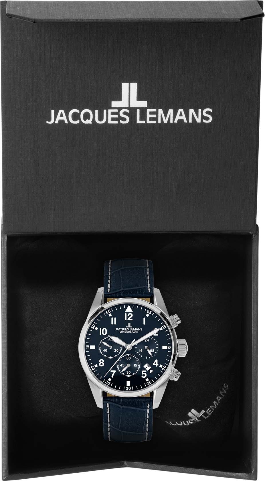 Jacques Lemans Chronograph »Barcelona, 42-2B«, Quarzuhr, Armbanduhr, Herrenuhr, Datum, Stoppfunktion
