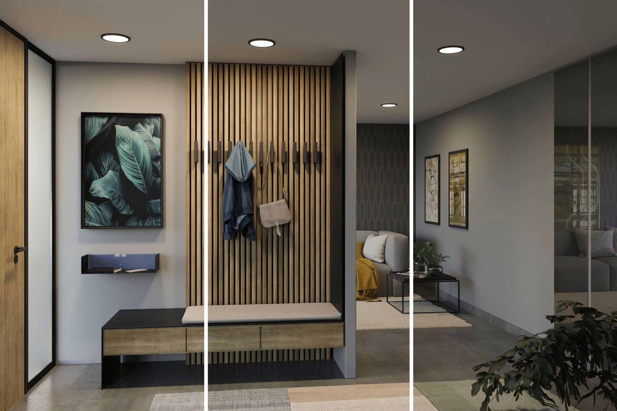 Paulmann LED Einbauleuchte »LED Einbaupanel VariFit Areo IP44 rund 175mm 4000K Schwarz« 1 Stk. Neutralweiß LED Einbaupanel VariFit Areo IP44 rund 175mm 4000K Schwarz