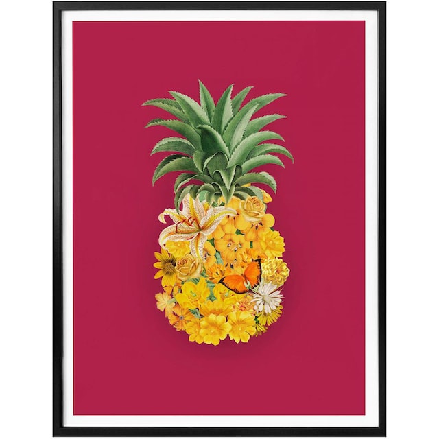 Wall-Art Poster »Ananas Blume Pink«, Blumen, (1 St.) auf Rechnung kaufen