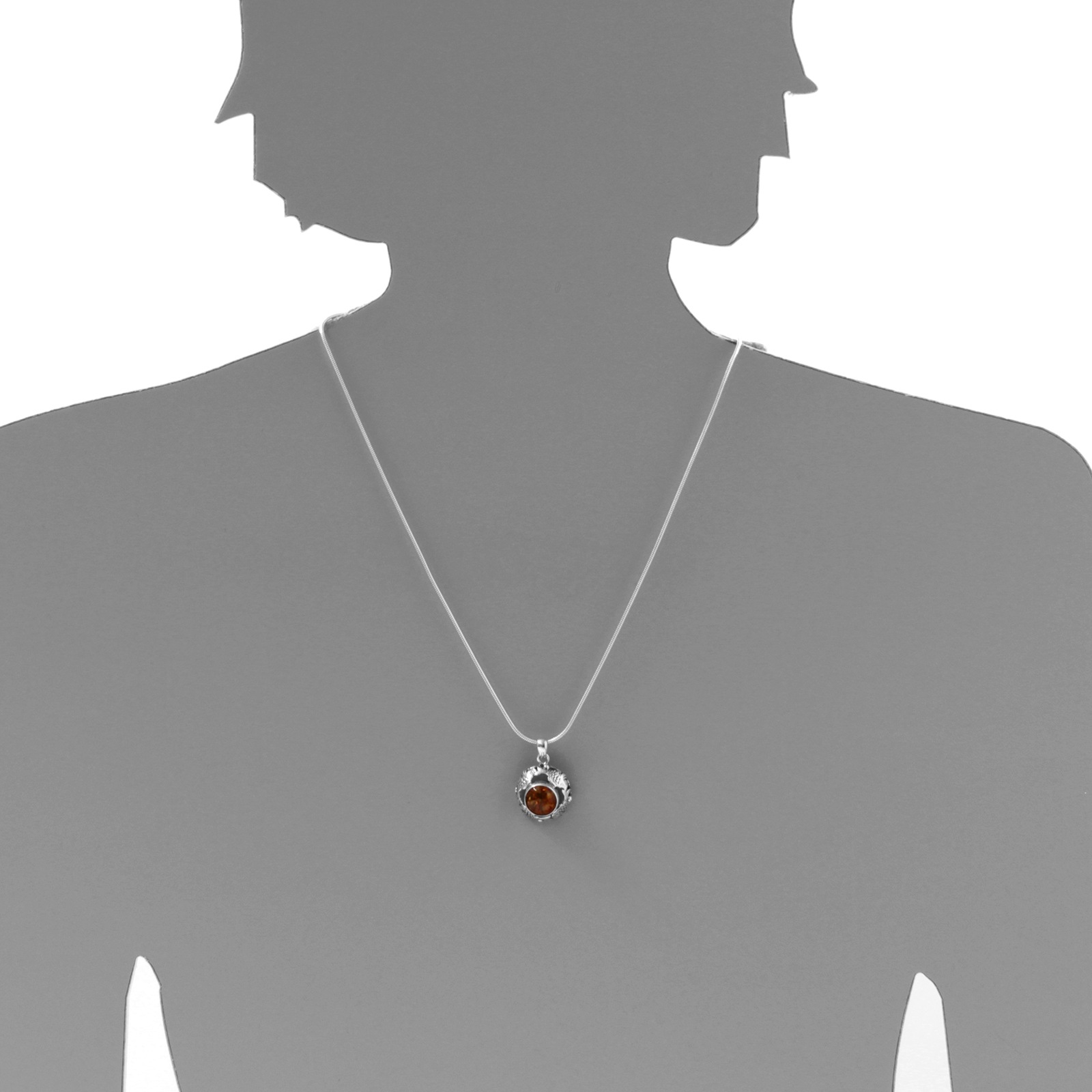 OSTSEE-SCHMUCK Kette mit Anhänger »- Fischland 28x20 mm - Silber 925/000 - Bernstein«