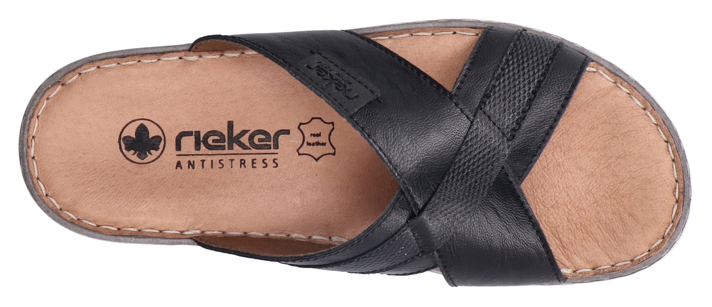 Rieker Pantolette, Sommerschuh, Strandschuh, Schlappen, Hausschuh mit Label