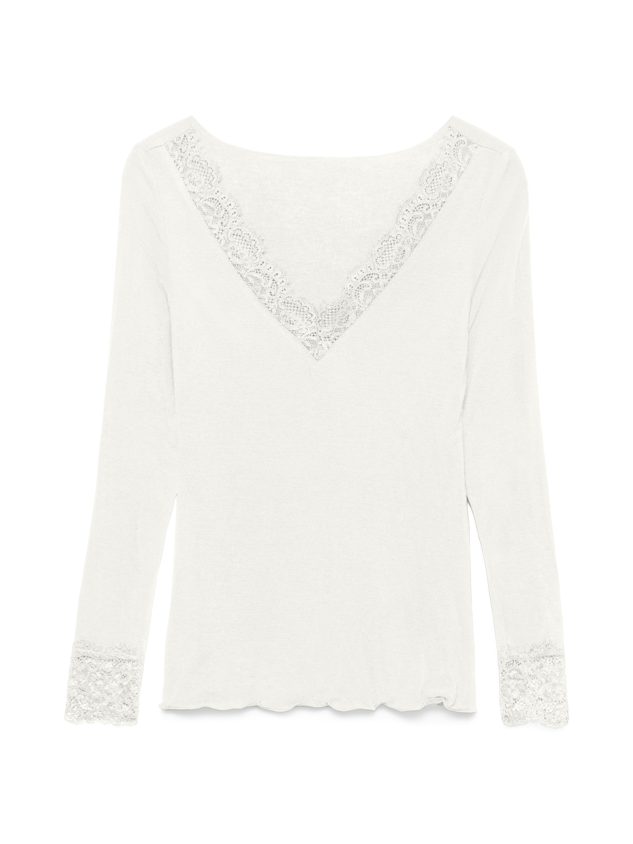 Vero Moda Langarmshirt »VMSKYE LS V-NECK LACE TOP JRS NOOS«