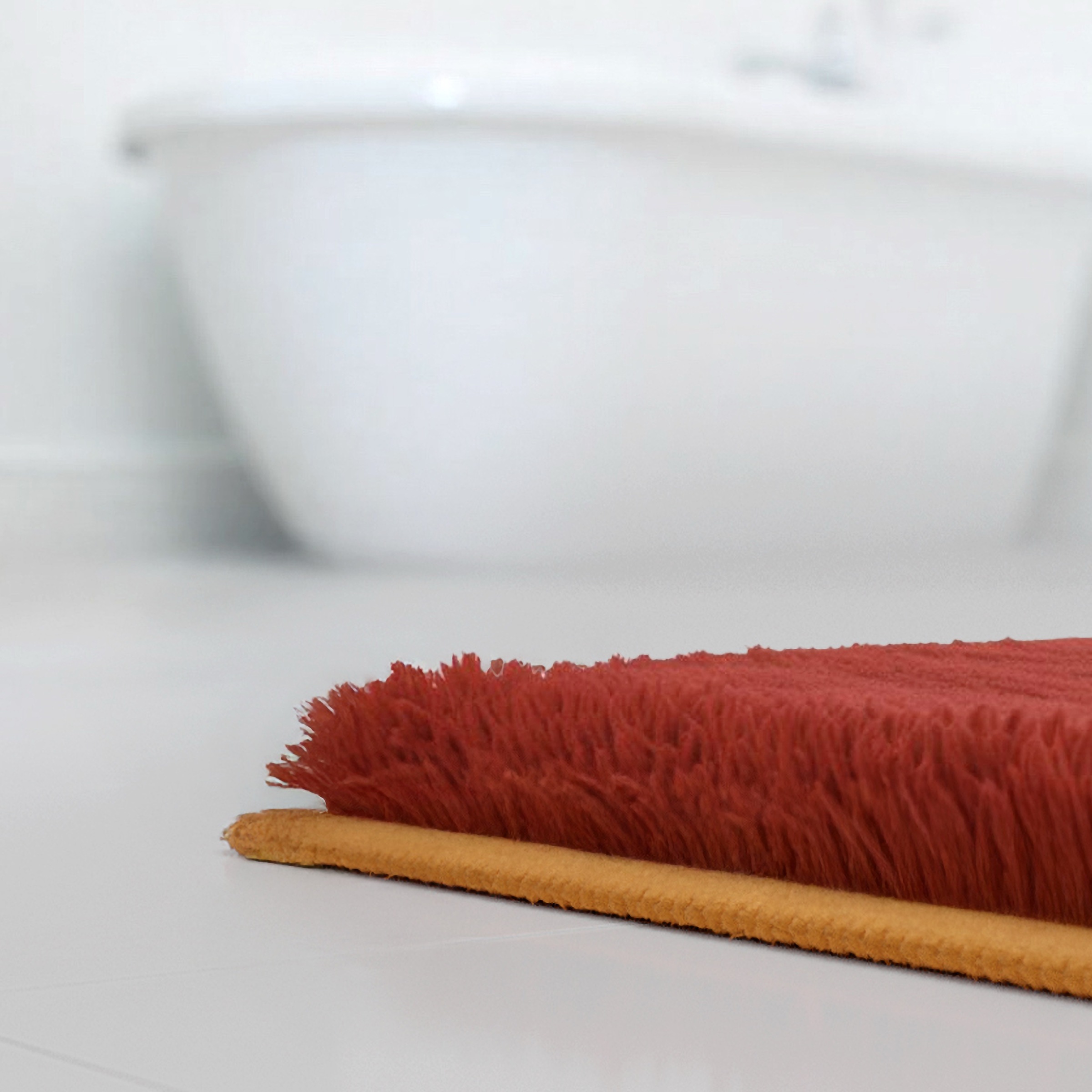 Grund Badematte »BONA«, fußbodenheizungsgeeignet, rutschhemmender Rücken, kariert, flauschig, weich