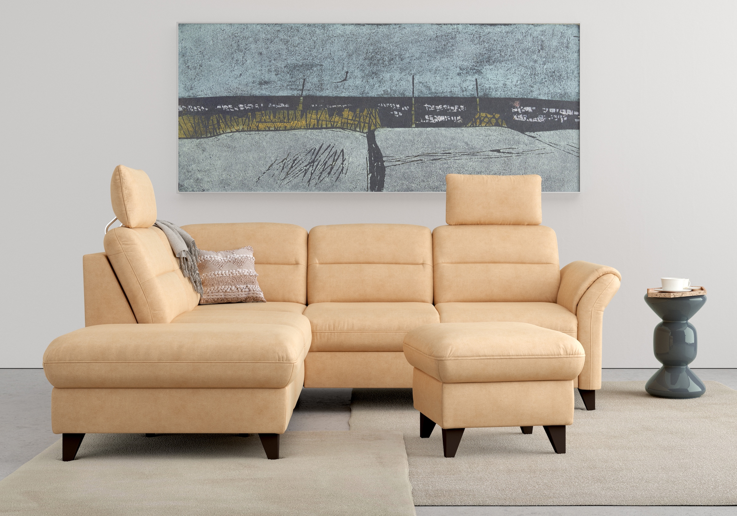 sit&more Ecksofa »Mellum L-Form« Federkern, wahlweise mit Bettfunktion, Stauraum und Armteilfunktion