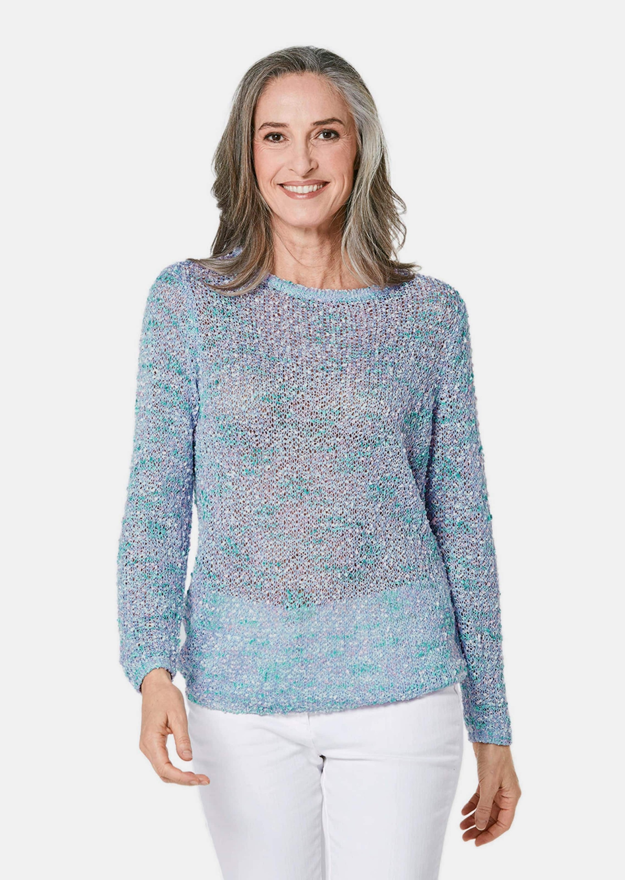 GOLDNER Strickpullover »Kurzgröße Effektvoller locker gestrickter Bändchengarnpullover«