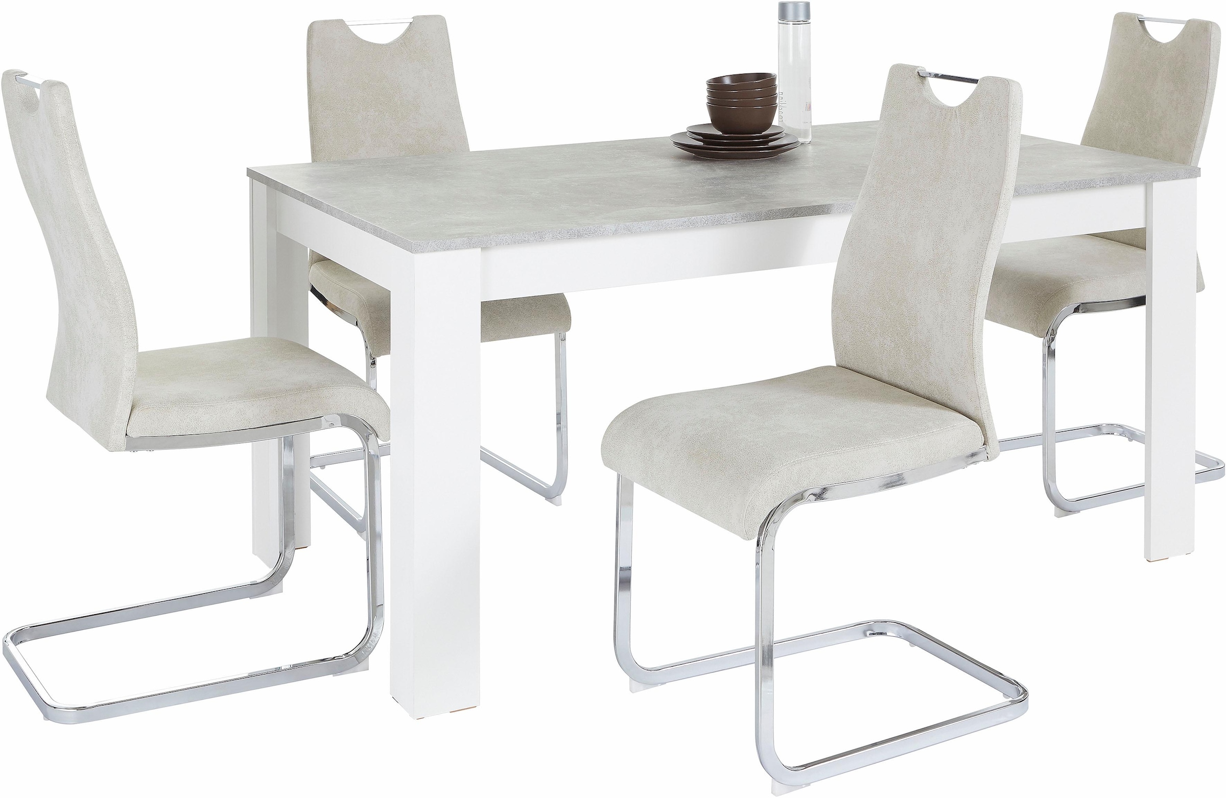 (Set, auf Tisch 1 »Zabona«, tlg.), Homexperts 4 kaufen 5 Stühle und Rechnung Essgruppe