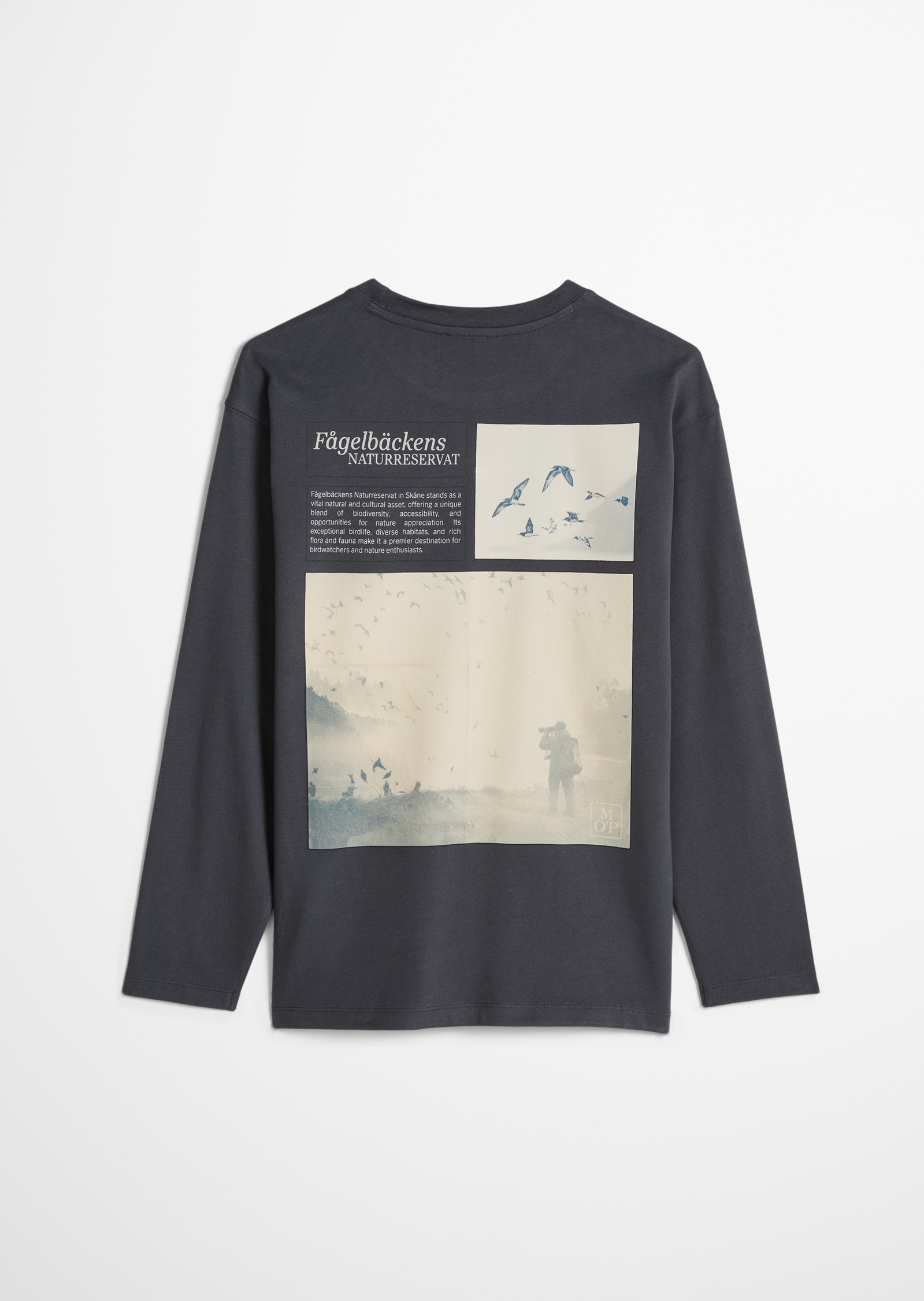 Marc O'Polo Longsleeve mehrfarbiger Rückenprint, reine Baumwolle