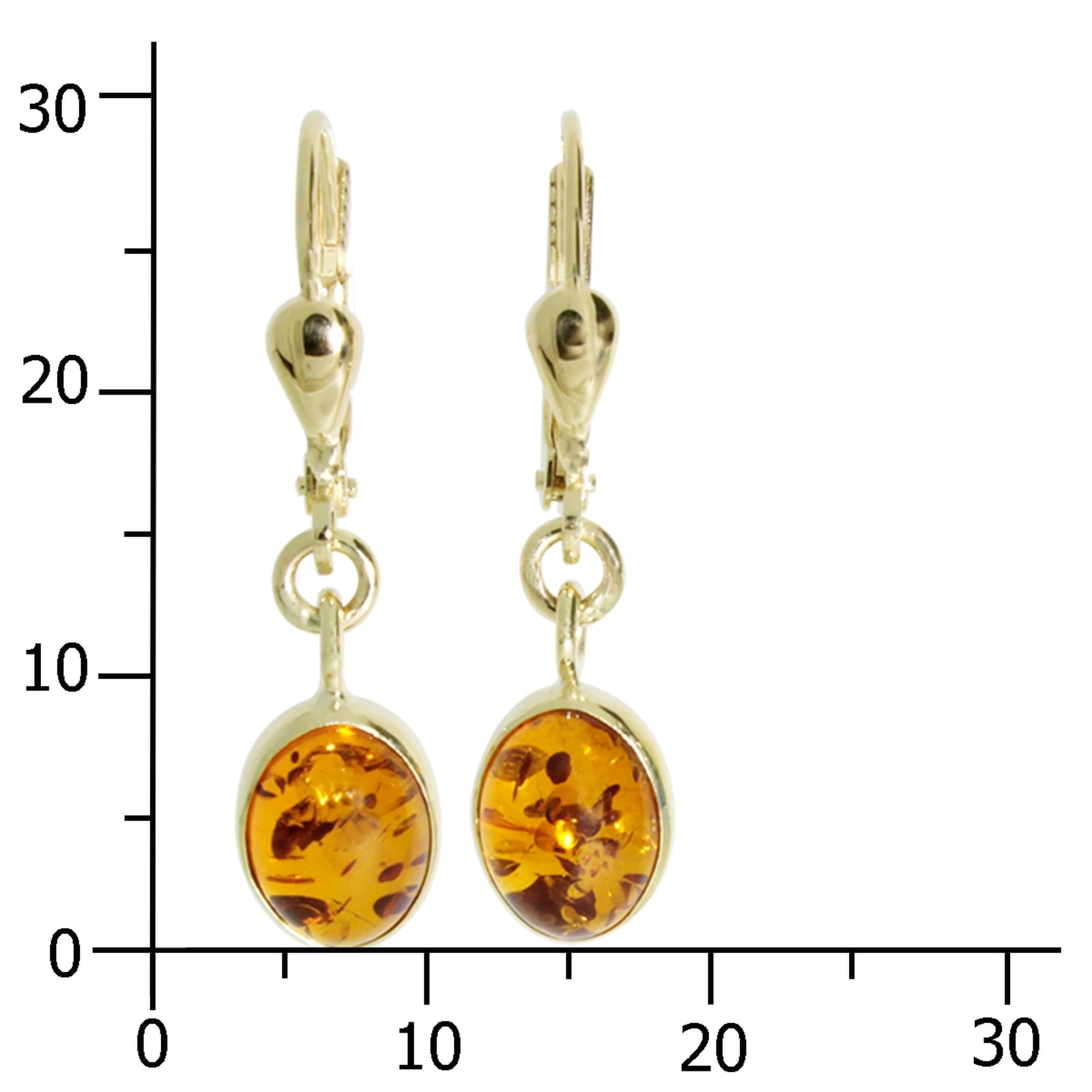 OSTSEE-SCHMUCK Paar Ohrhänger »- Classic 8 x 6 mm - Gold 333/000 - Bernstein«