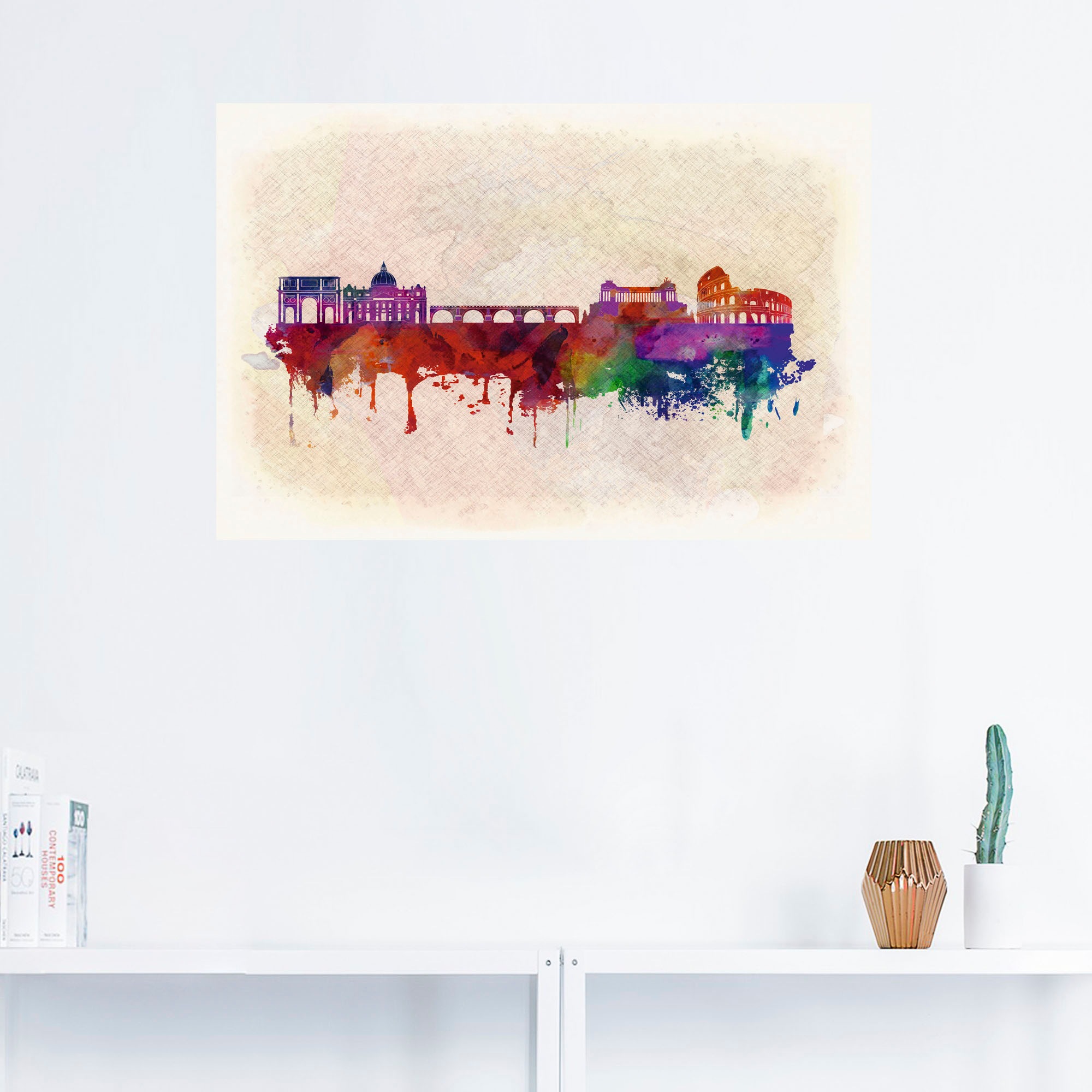 Artland Wandbild »Rom Italien Skyline«, Italien, (1 St.), als Alubild, Leinwandbild, Wandaufkleber oder Poster in versch. Größen