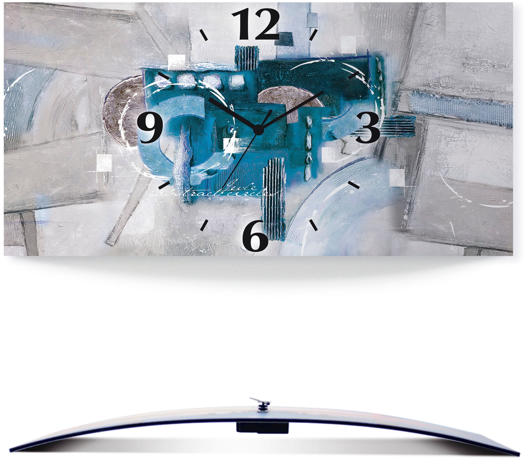 Artland Wanduhr »Abstrakte blaue auf versch. Quarz- Kreise«, Größen mit gebogen, Funkuhrwerk, Rechnung 3D oder Optik bestellen