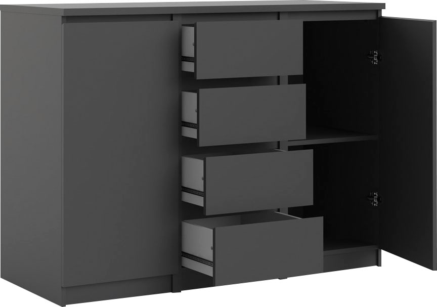 INOSIGN Kommode »Naia«, abgerundeten Schubladenkanten auf Metallgleiter, Breite 120,6 cm
