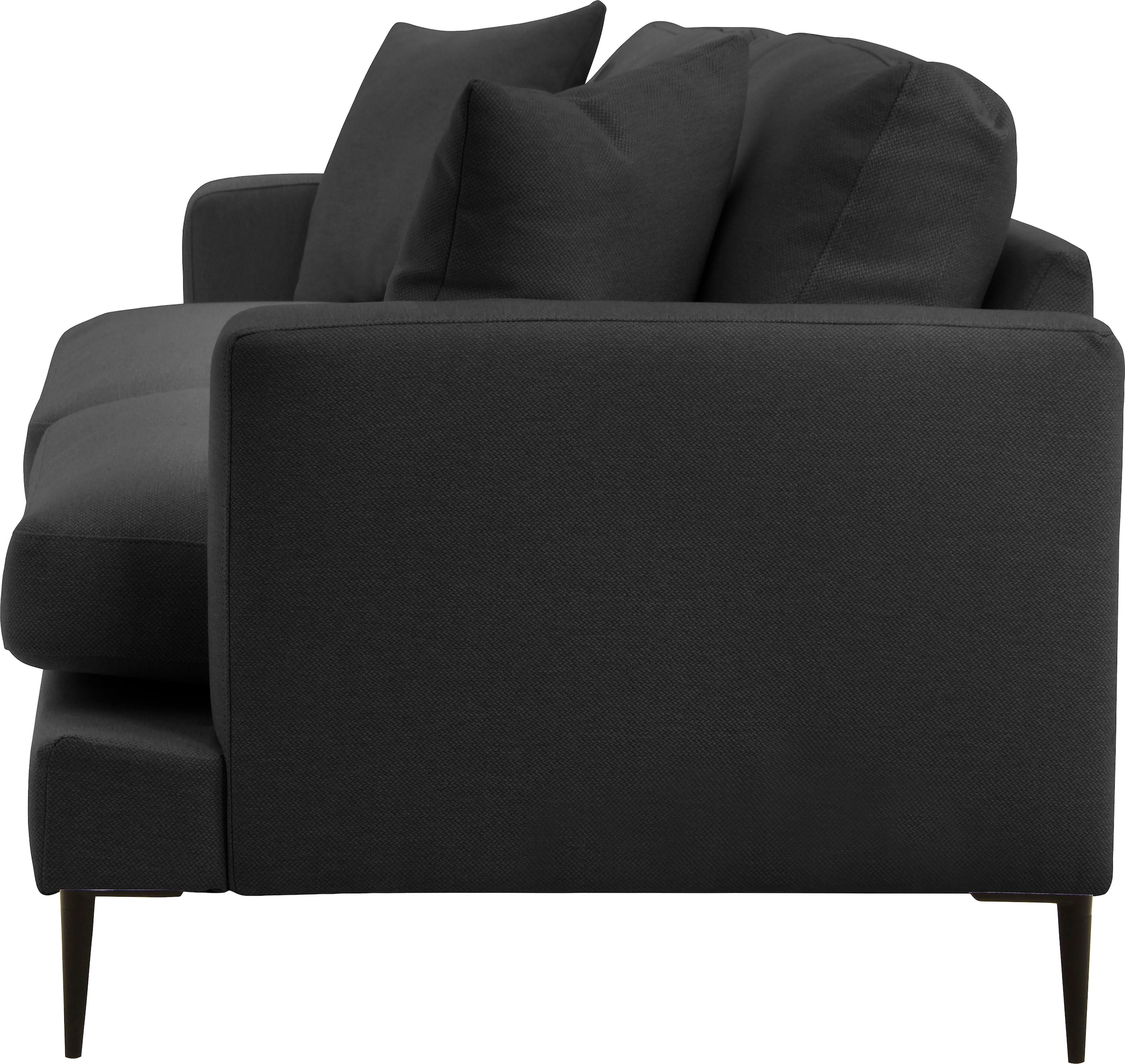 Leonique 2-Sitzer »Cozy elegantes Designsofa, Maße B/T/H: 151/97/80 cm«, mit losen Kissen und Metallbeinen