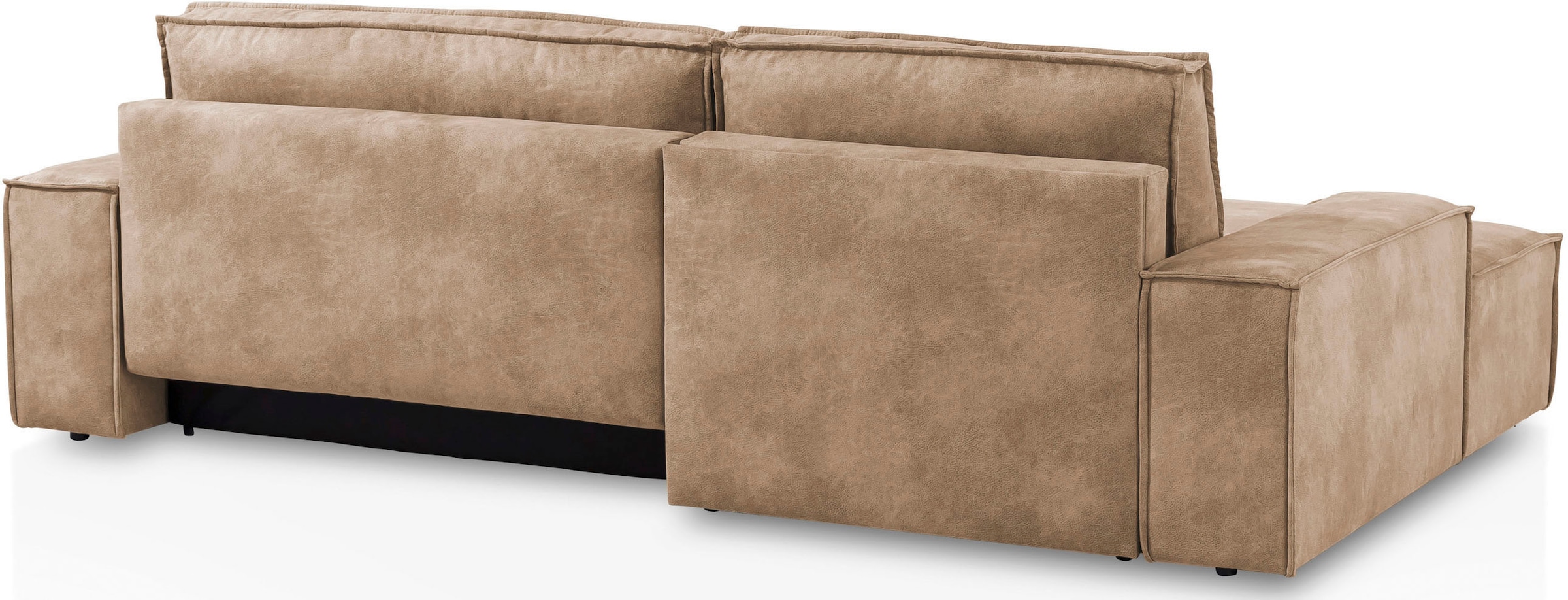 Home affaire Ecksofa SHERWOOD Schlafsofa 267 cm, L-Form, Schlaffunktion mit Bettkasten (210x136 cm), Cord, Vintage, Samtvelours