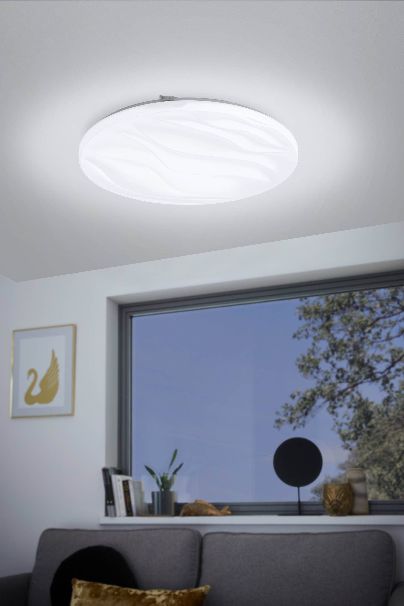 EGLO Deckenleuchte »Benariba Deckenlampe, Wandlampe aus Stahl und Kunststoff, Flurlampe« LED-Modul 1 Stk. Warmweiß Wandlampe, Deckenlampe,  Wohnzimmerlampe, Lampe, Ø 44 cm