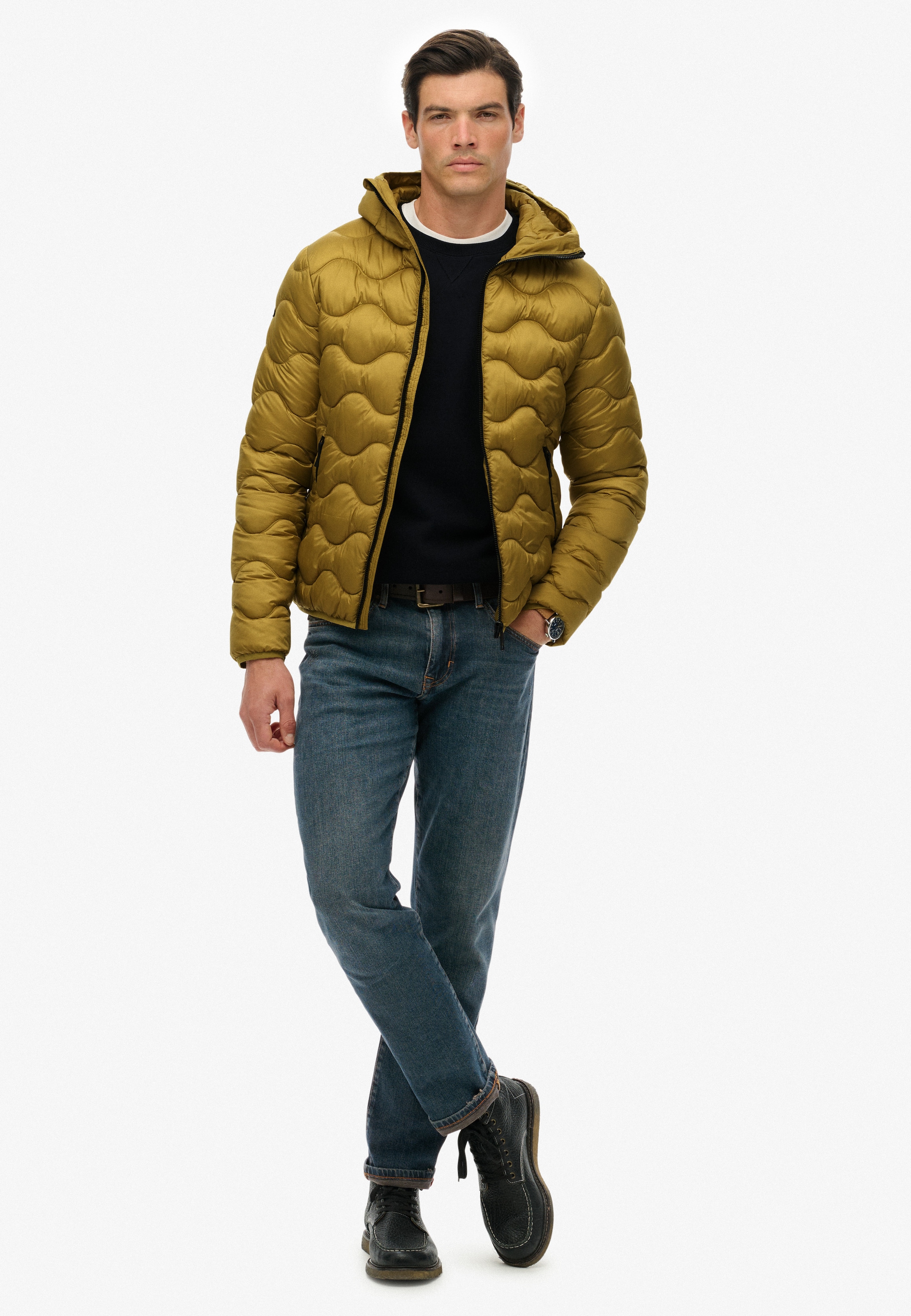Superdry Steppjacke »HOODED QUILTED WAVE PADDED JKT« mit Kapuze