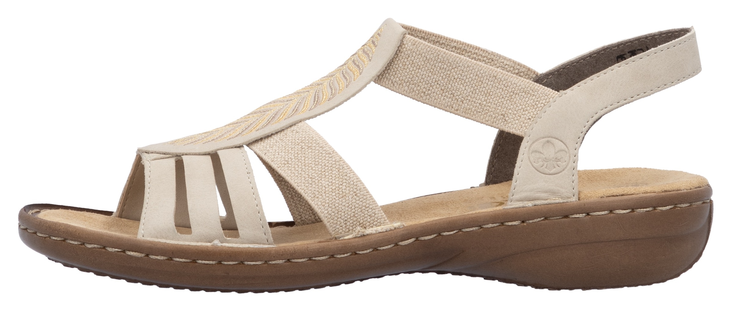 Rieker Sandale  Sommerschuh, Schlupfschuh, Sandalette mit praktischen Gummizügen