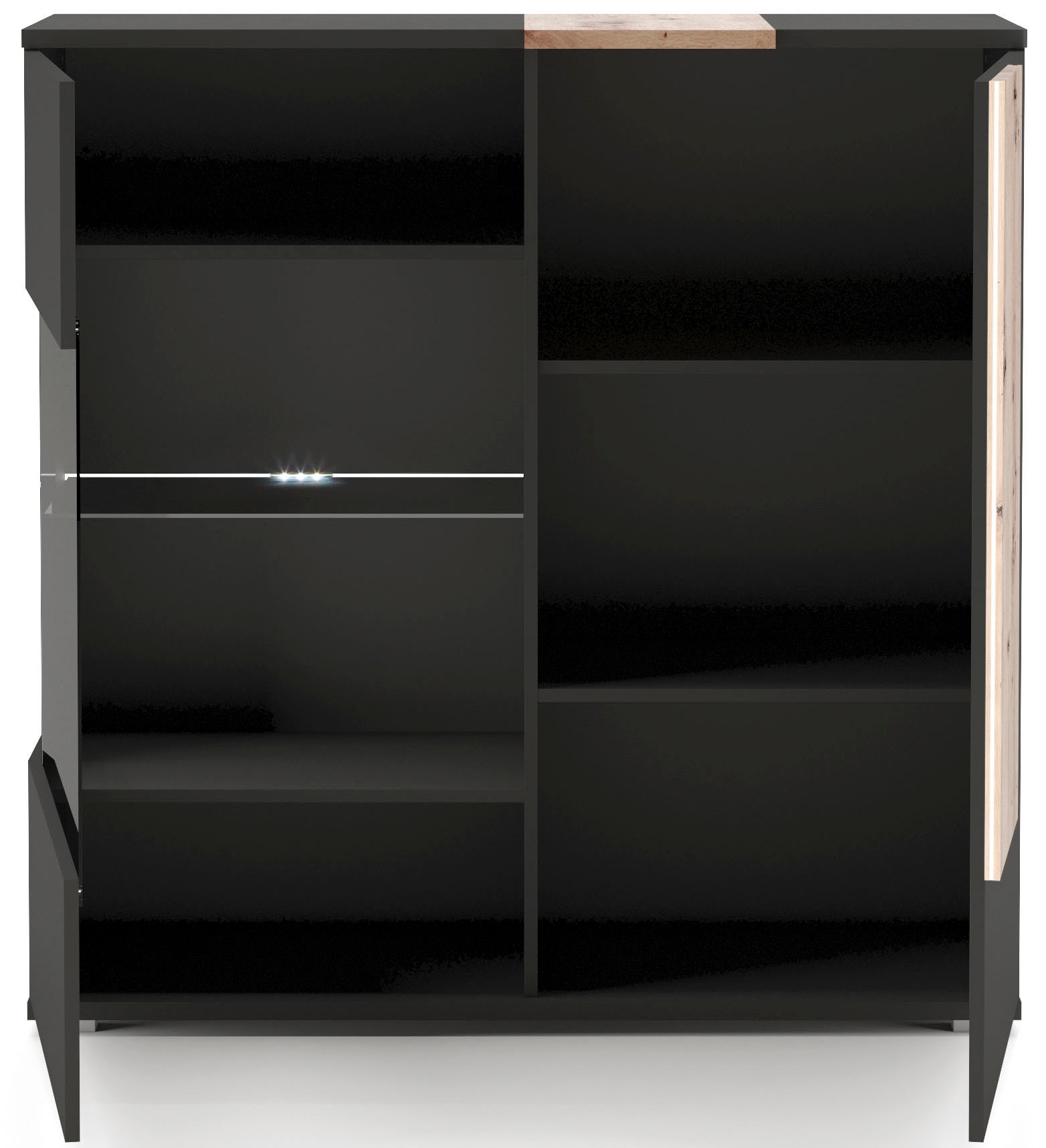 COTTA Highboard »Montana«, Vitrine, Breite 120 cm, inkl. LED-Beleuchtung und Push-To-Open