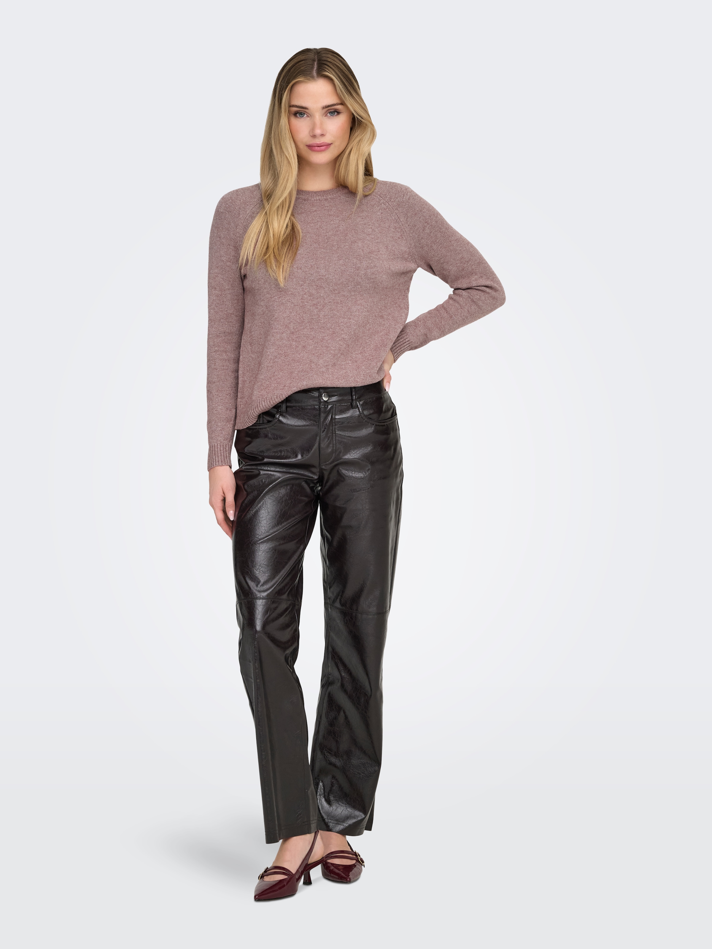 ONLY Rundhalspullover »ONLLESLY KINGS« in melierter Optik